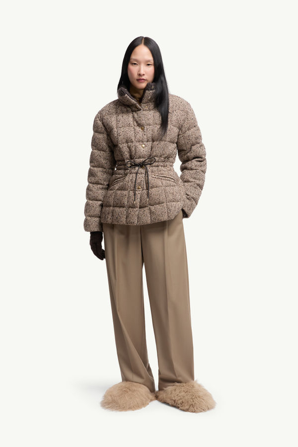 Antigony kurze Daunenjacke aus einer Wollmischung Damen Hellbraun Moncler 0