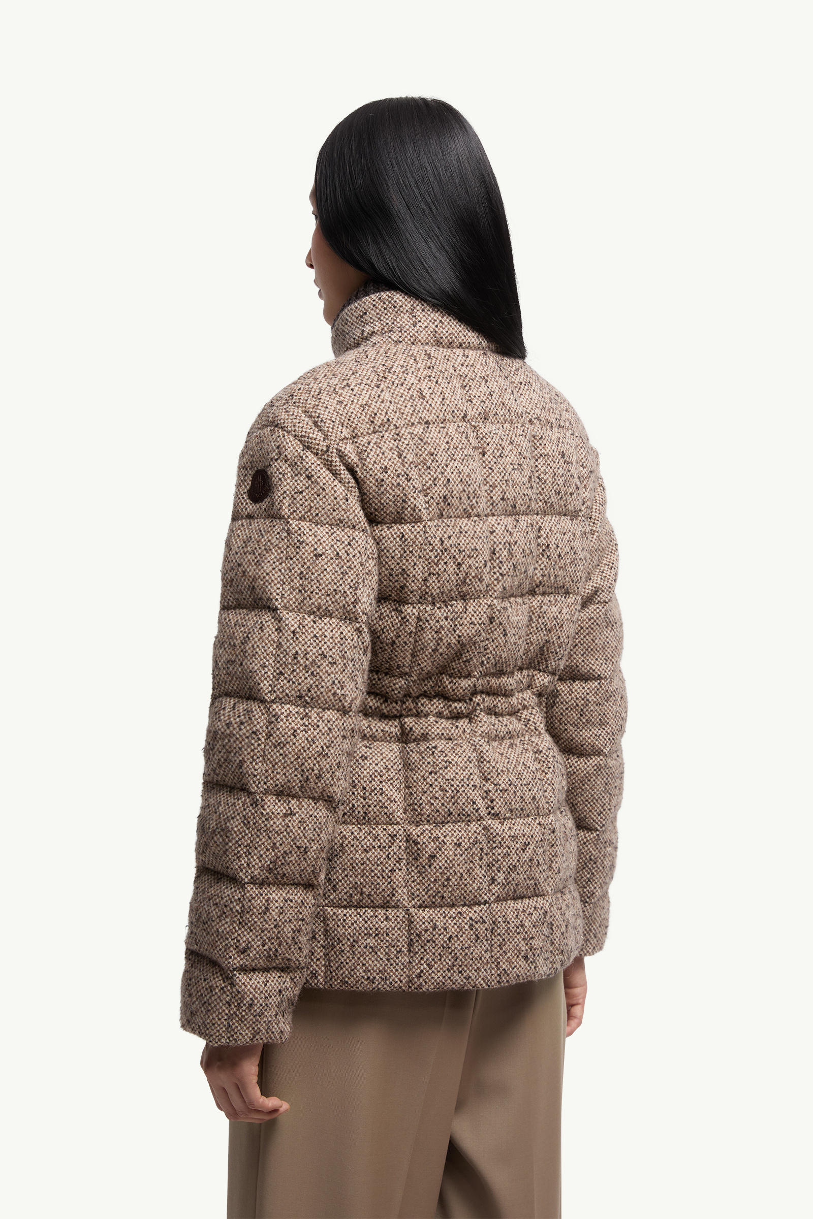 Piumino Corto Antigony in Misto Lana Donna Marrone Chiaro Moncler 4