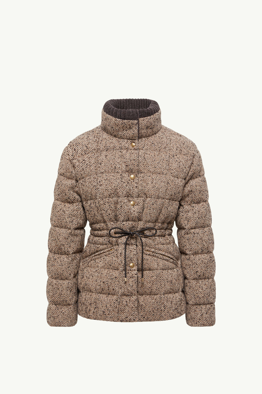 Antigony Wool Blend Short Down Jacket Women Light Brown Moncler 2