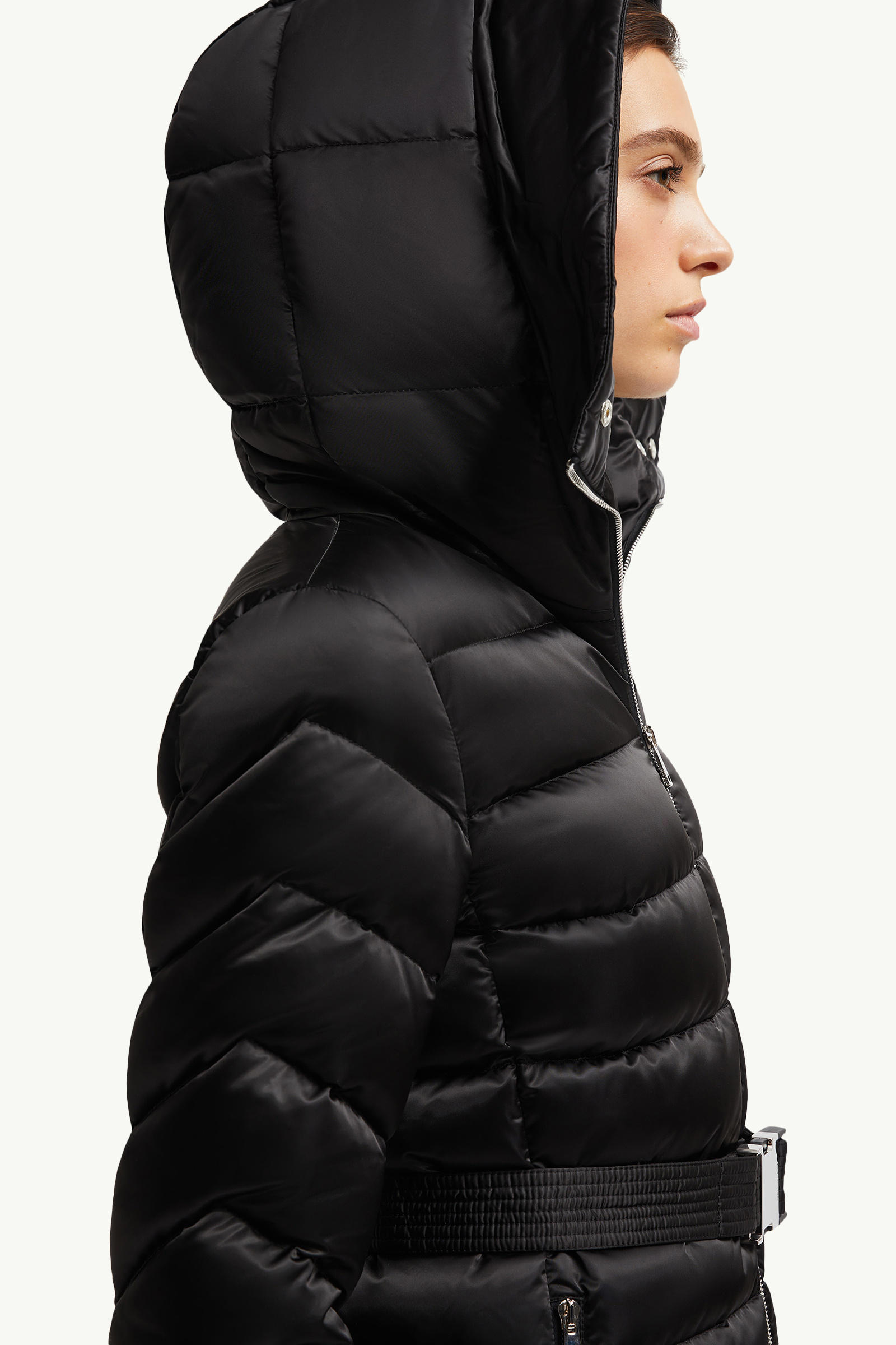 Cupidone Hooded Shearling-Trimmed Short Down Jacket Women Black Moncler 6