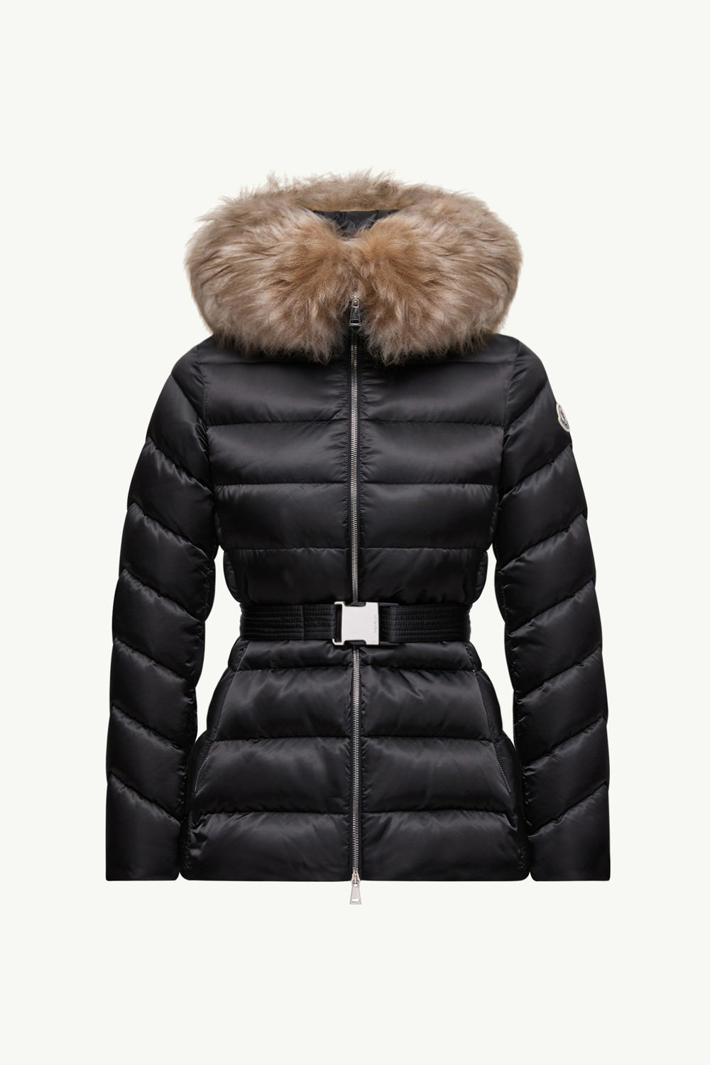 Cupidone Hooded Shearling-Trimmed Short Down Jacket Women Black & Beige Moncler 2