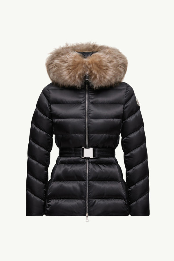 Cupidone Hooded Shearling-Trimmed Short Down Jacket Women Black & Beige Moncler 2