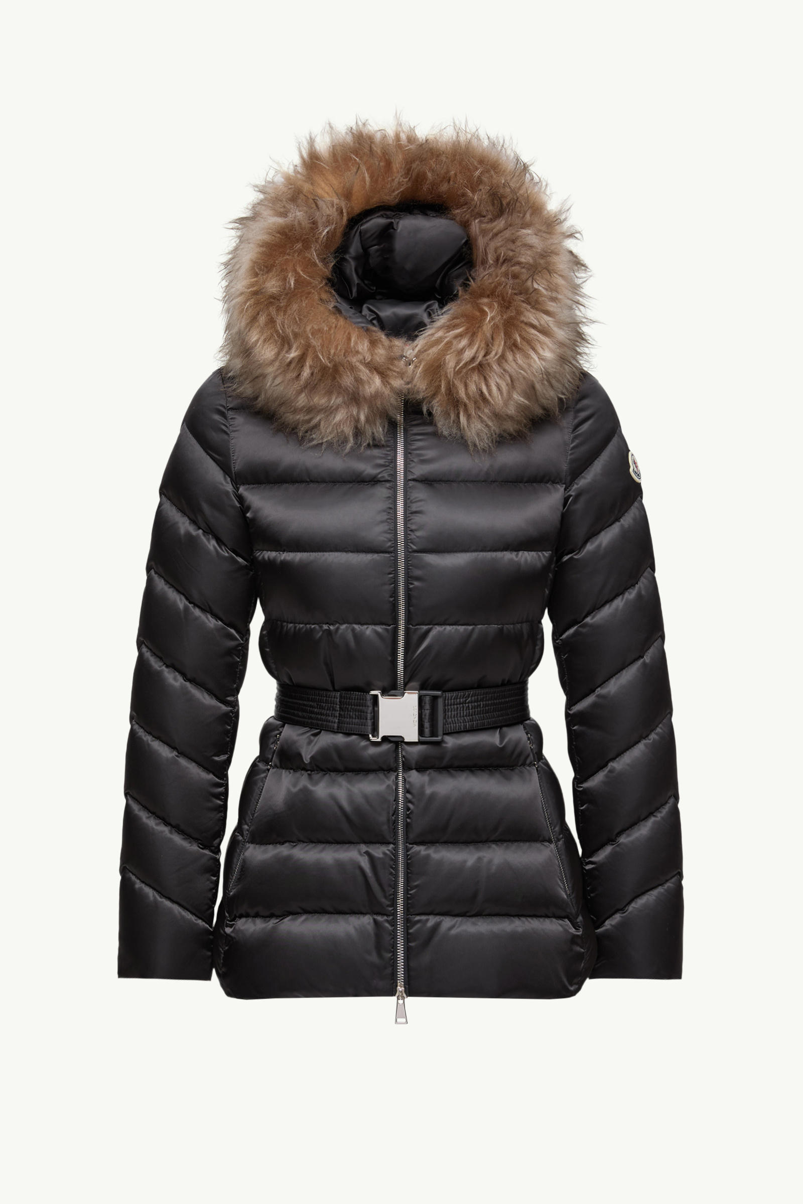 Cupidone Hooded Shearling-Trimmed Short Down Jacket Women Black & Beige Moncler 2