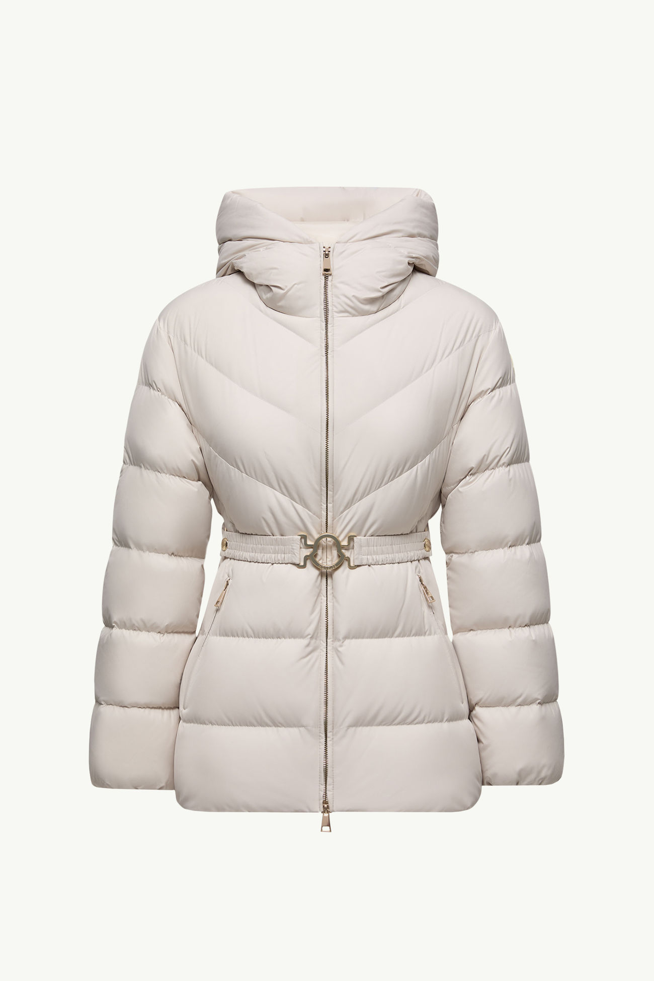 Brosse Diagonal-Quilted Hooded Short Down Jacket White Moncler 2