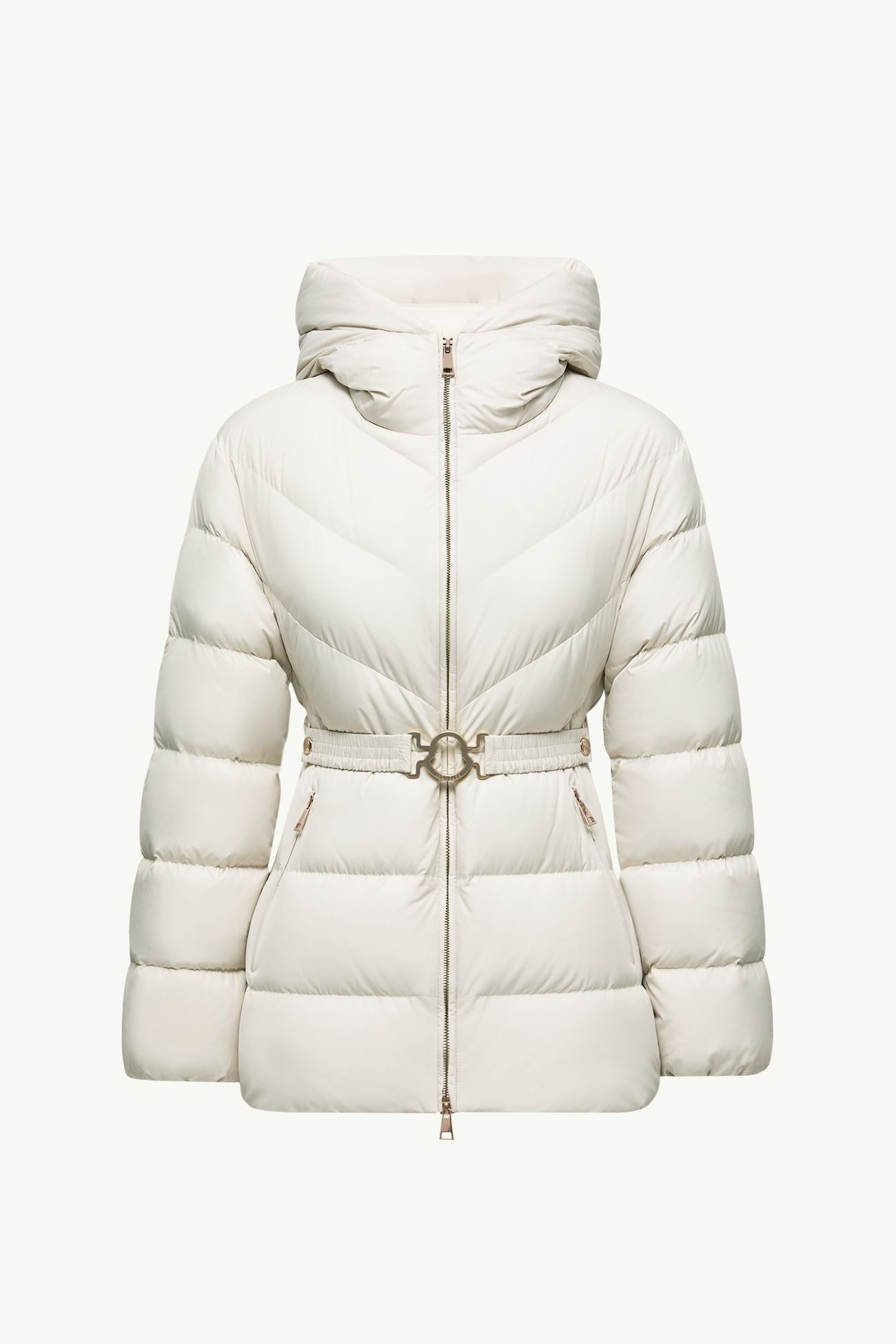 Brosse 사선 퀼팅 후드 쇼트 다운 재킷 여성 화이트 Moncler 2