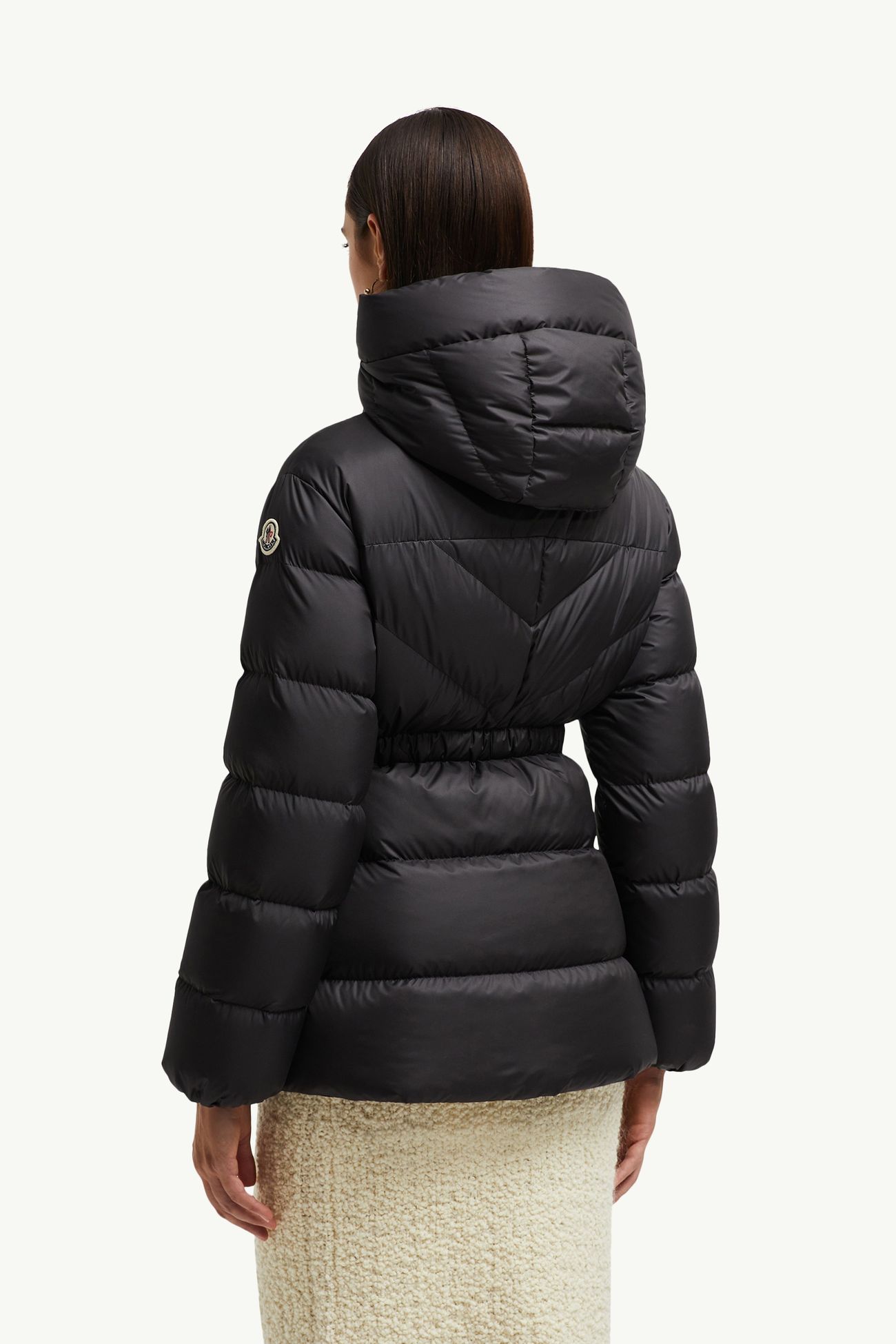 Brosse斜紋絎縫連帽短身羽絨外套 女士 黑色 Moncler 4