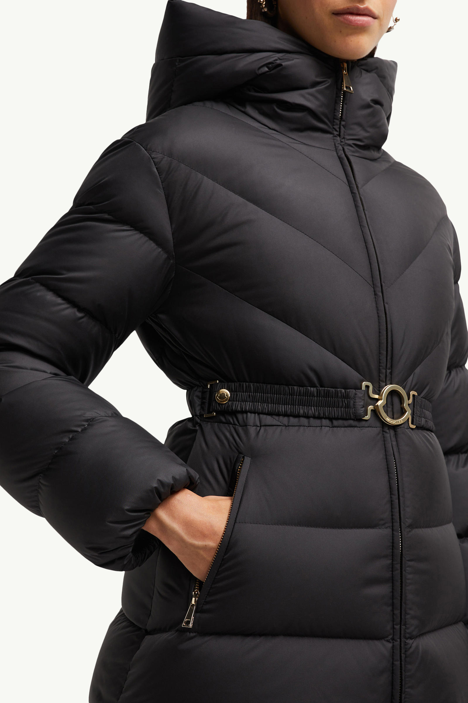 Brosse Diagonal-Quilted Hooded Short Down Jacket Black Moncler 5
