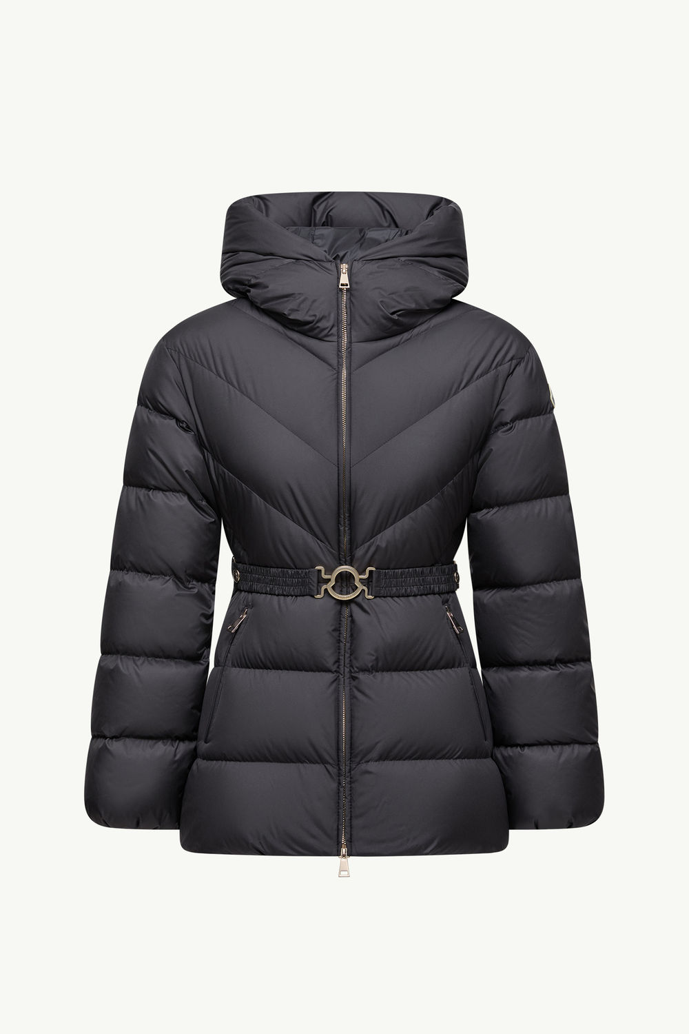 Brosse Diagonal-Quilted Hooded Short Down Jacket Black Moncler 2