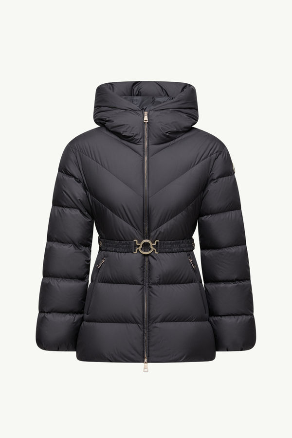 Brosse Diagonal-Quilted Hooded Short Down Jacket Black Moncler 2