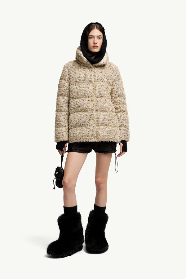 Plumífero corto de tweed Cochelle Mujer Beige Moncler 0
