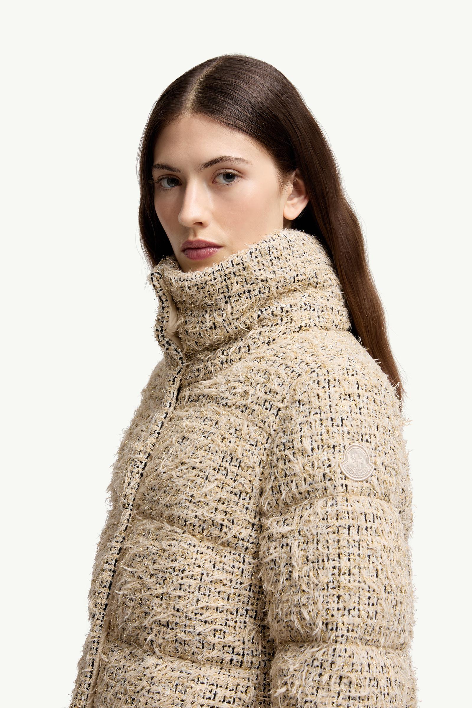 Plumífero corto de tweed Cochelle Mujer Beige Moncler 1