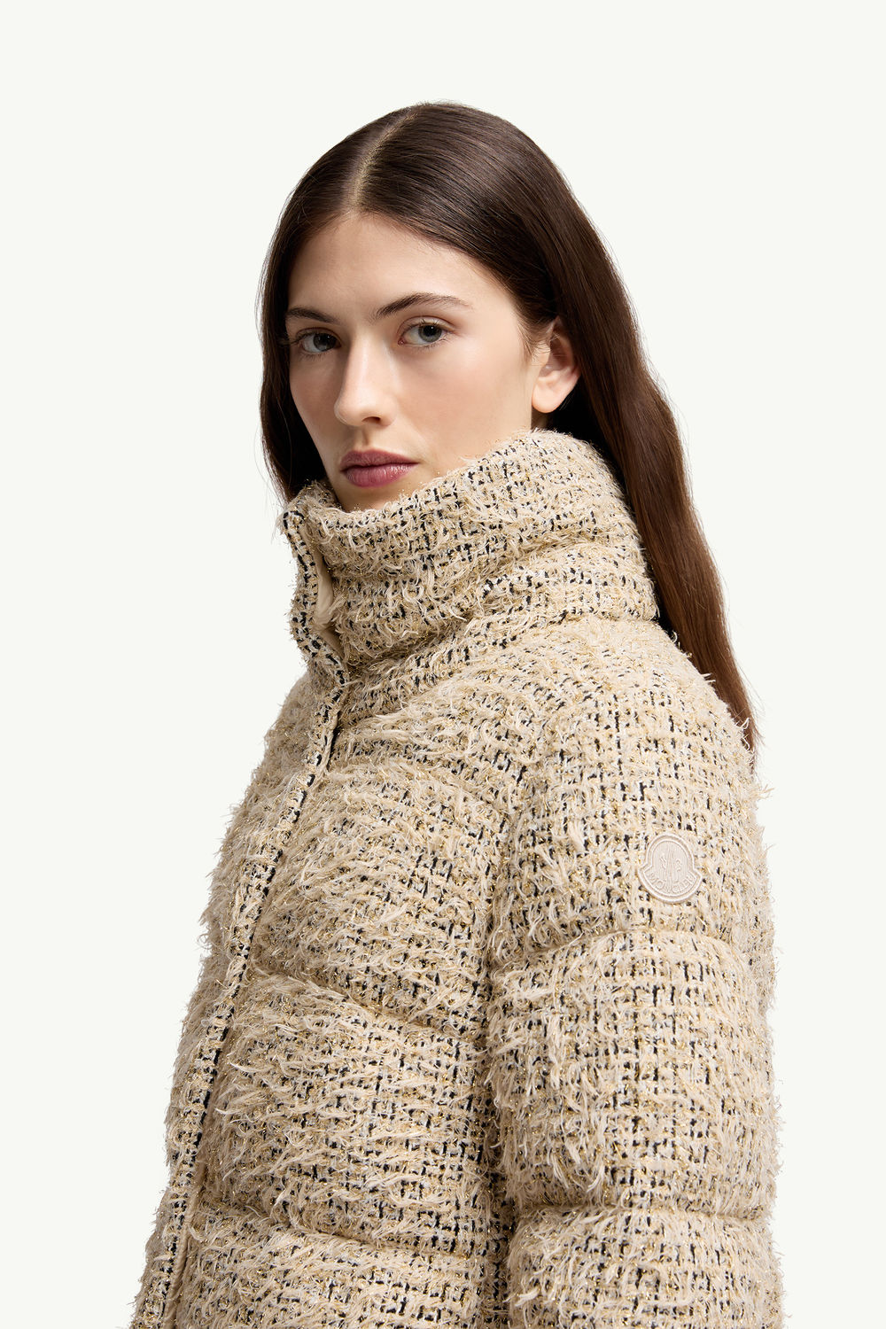 Doudoune courte en tweed Cochelle Femmes Beige Moncler 1