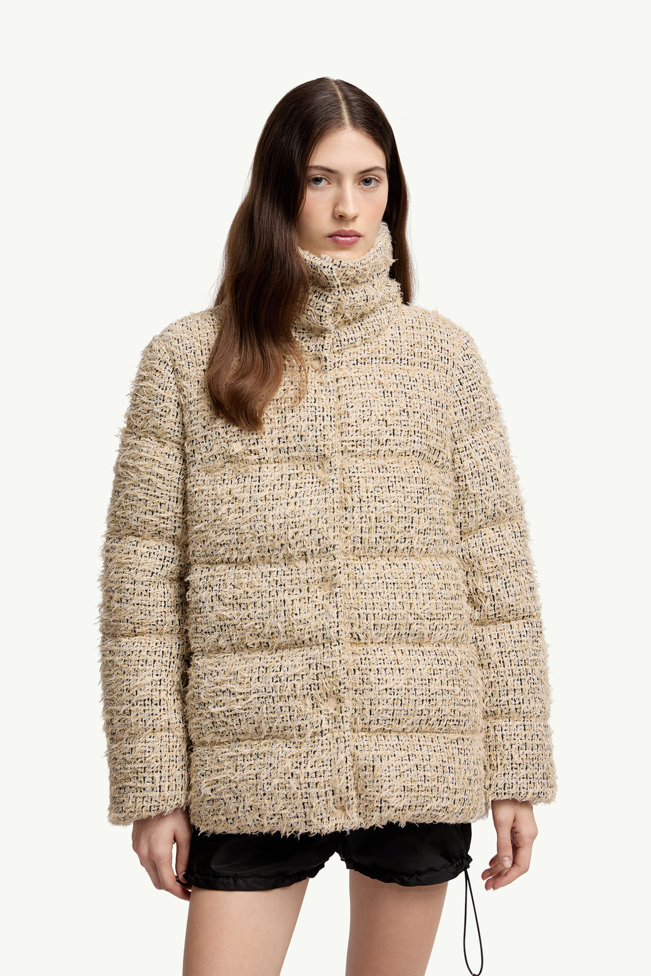 Plumífero corto de tweed Cochelle Mujer Beige Moncler 3