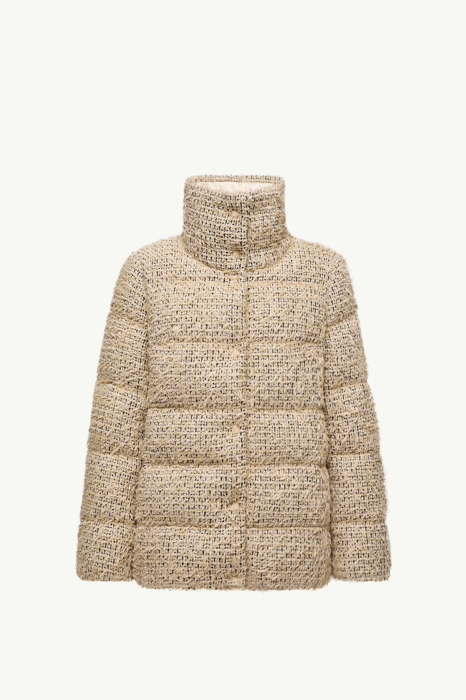 フリースキルティングジャケット ベージュ　モンクレール keros-diamond-quilted-wool-