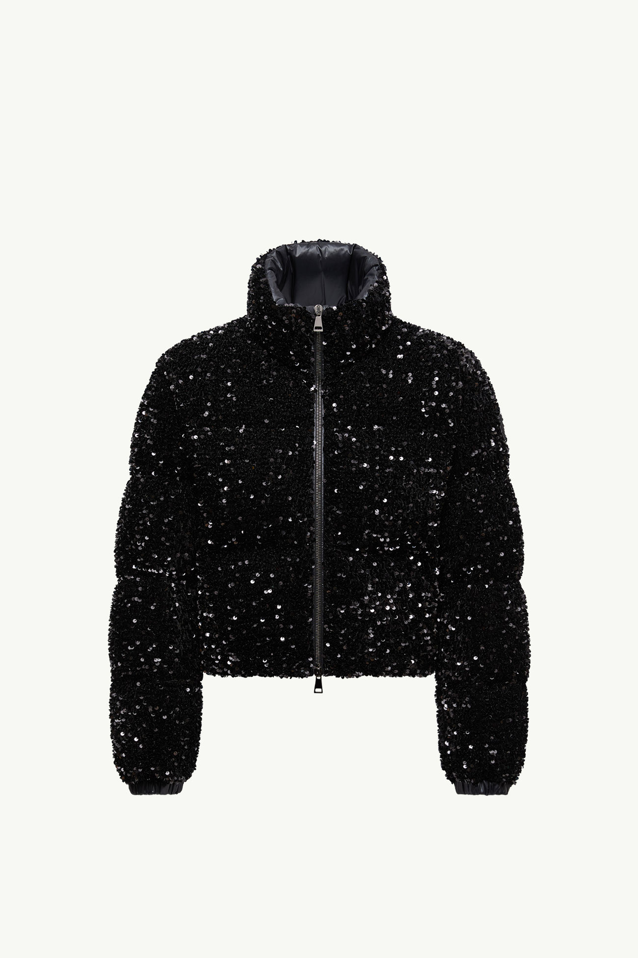 Louvi Sequin-Embroidered Short Down Jacket Women Black Moncler 2