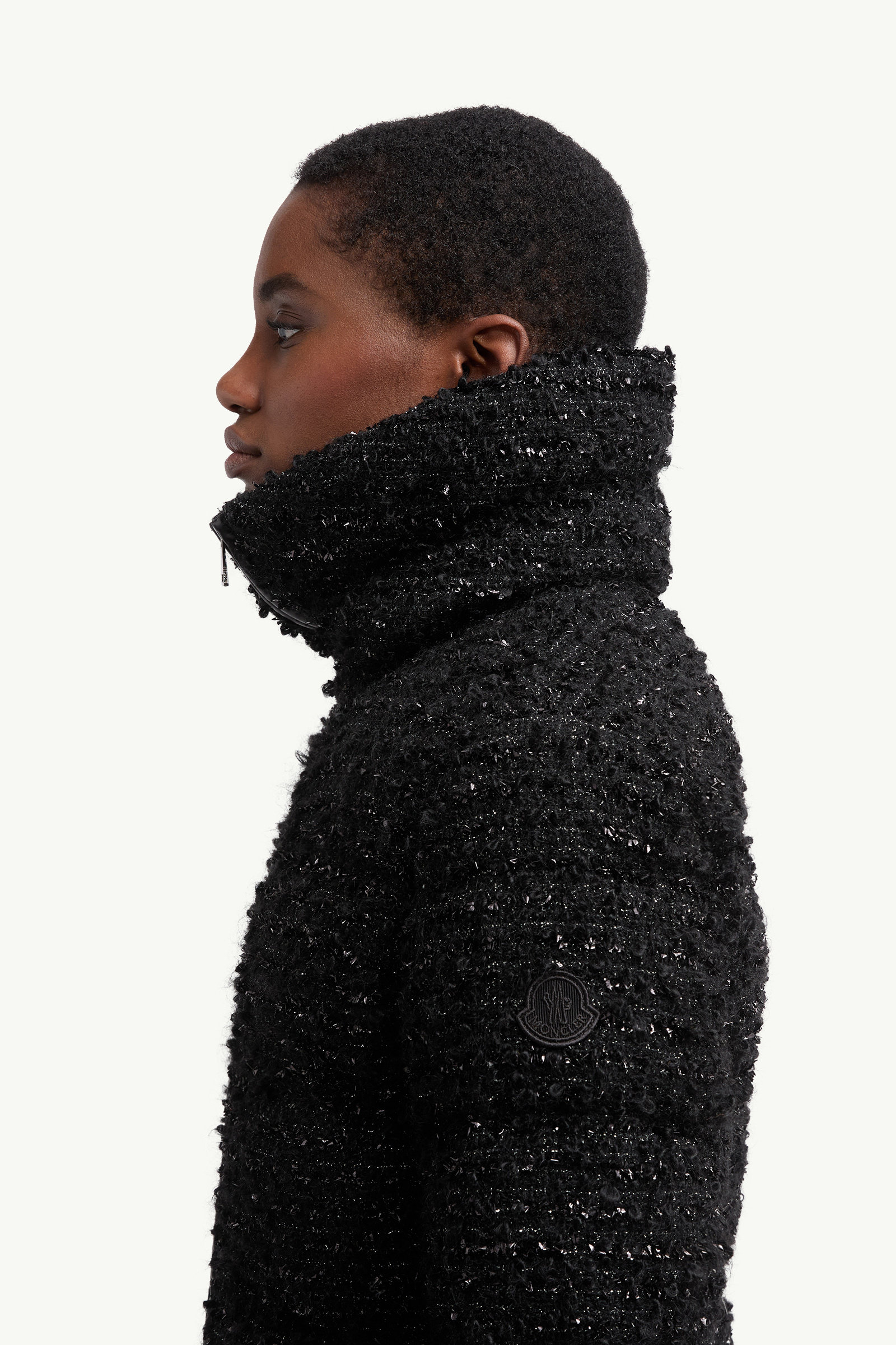 Urbel Tweed Short Down Jacket Women Black Moncler 1