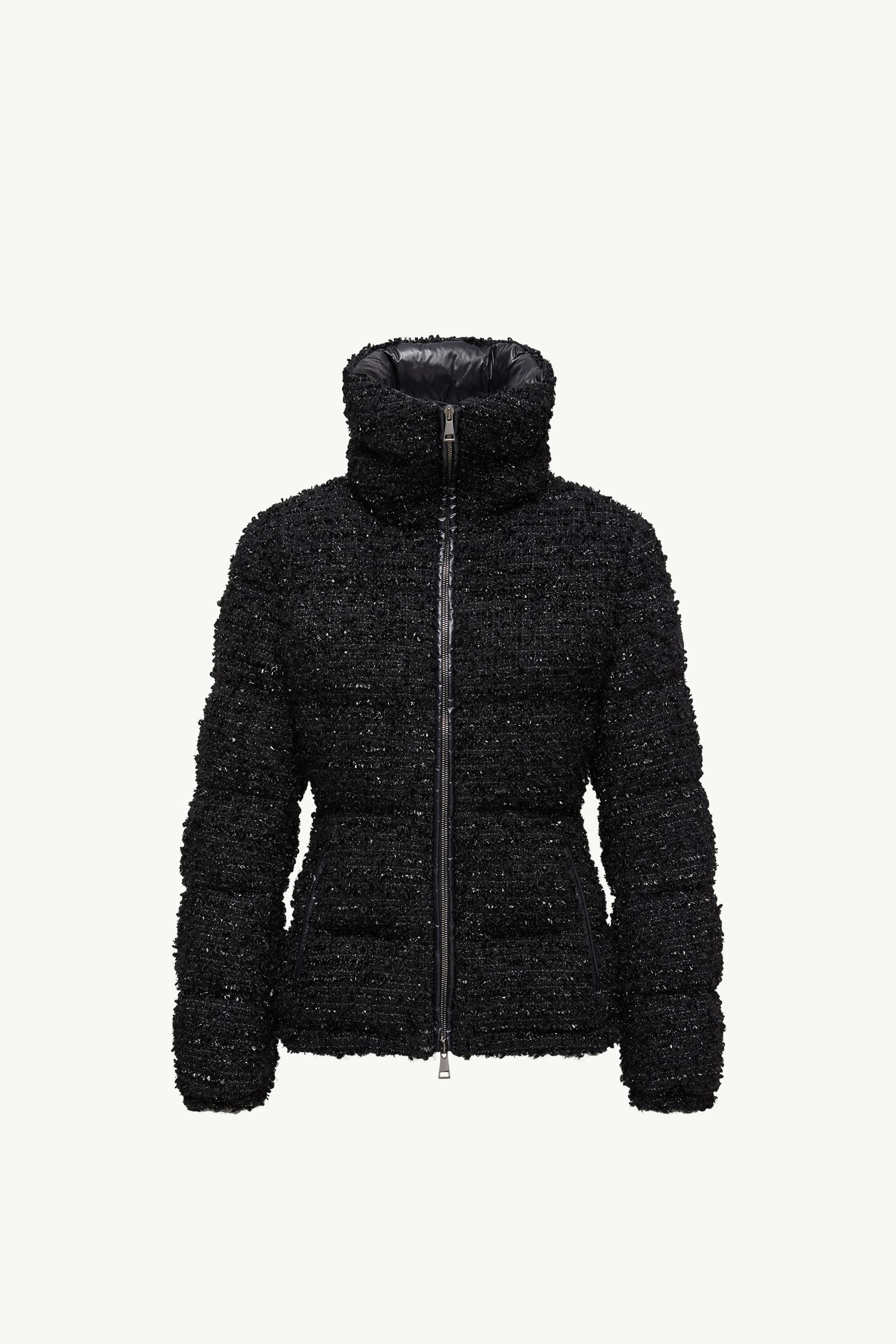 Black Urbel Tweed Short Down Jacket - Short Down Jackets for Women