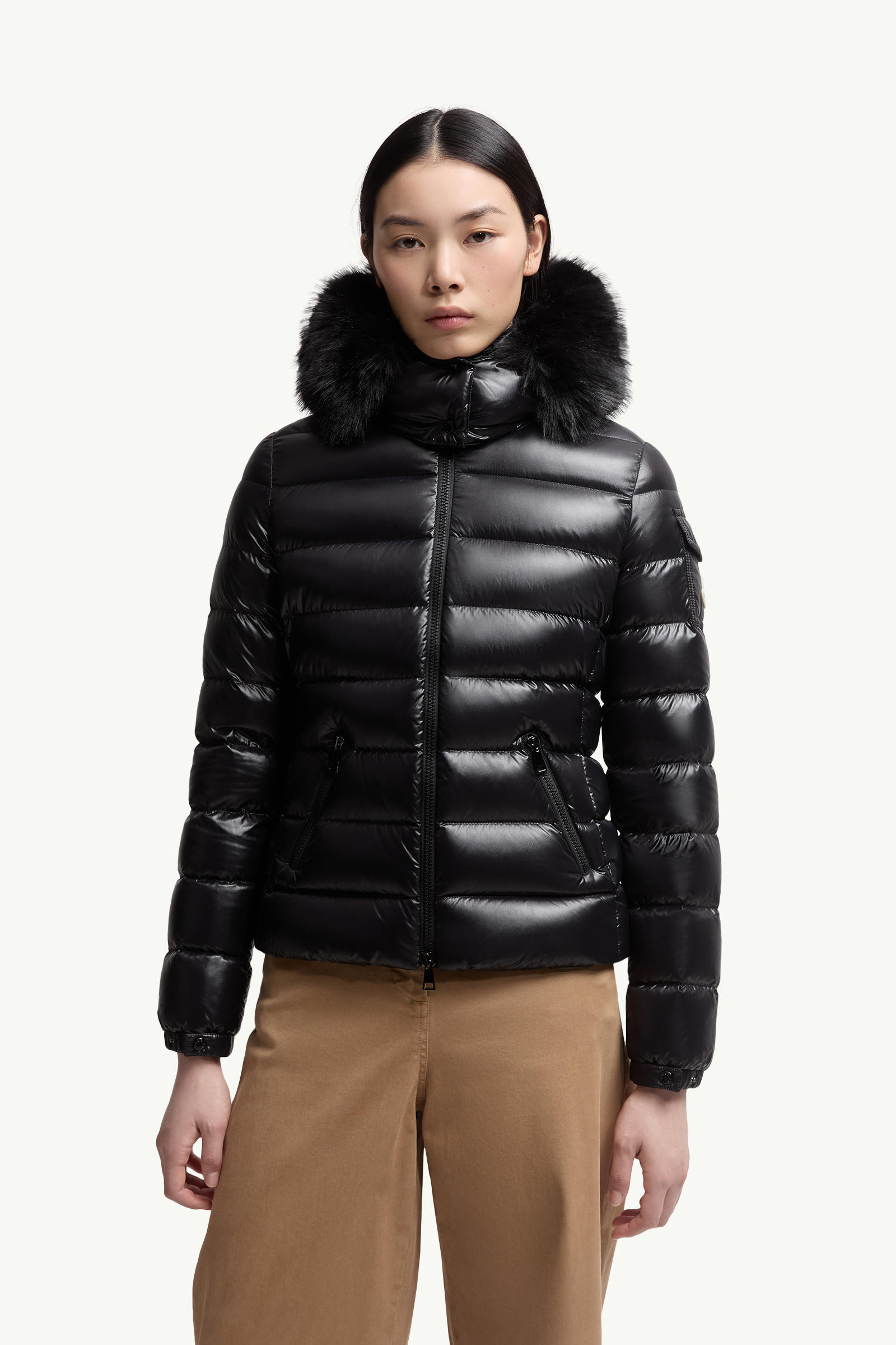 Badyf Hooded Short Down Jacket Women Black Moncler 3