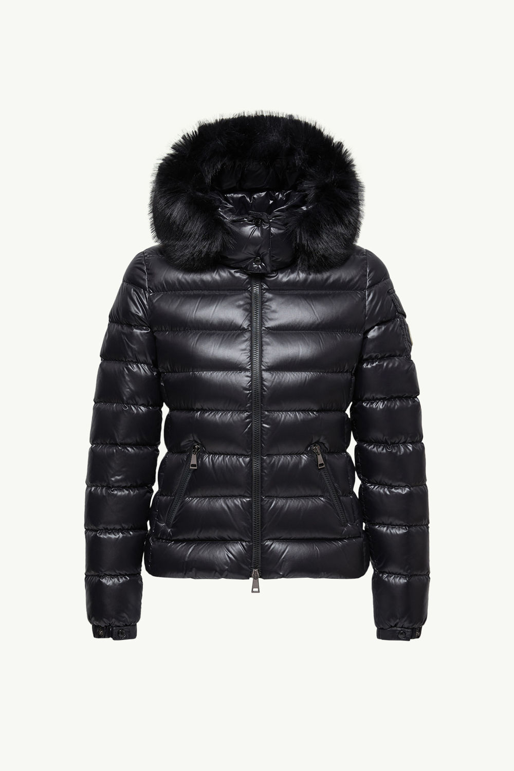 Badyf Faux Fur-Trimmed Hooded Short Down Jacket Women Black Moncler 2