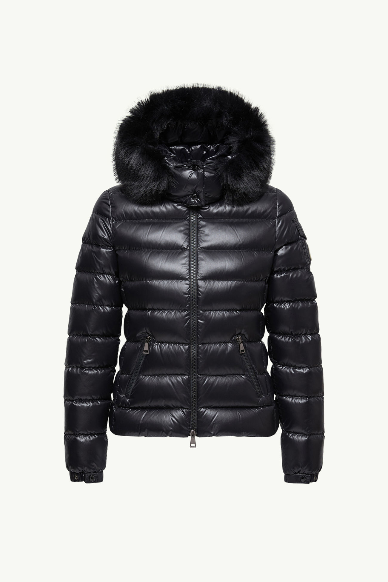 Badyf Faux Fur-Trimmed Hooded Short Down Jacket Women Black Moncler 2