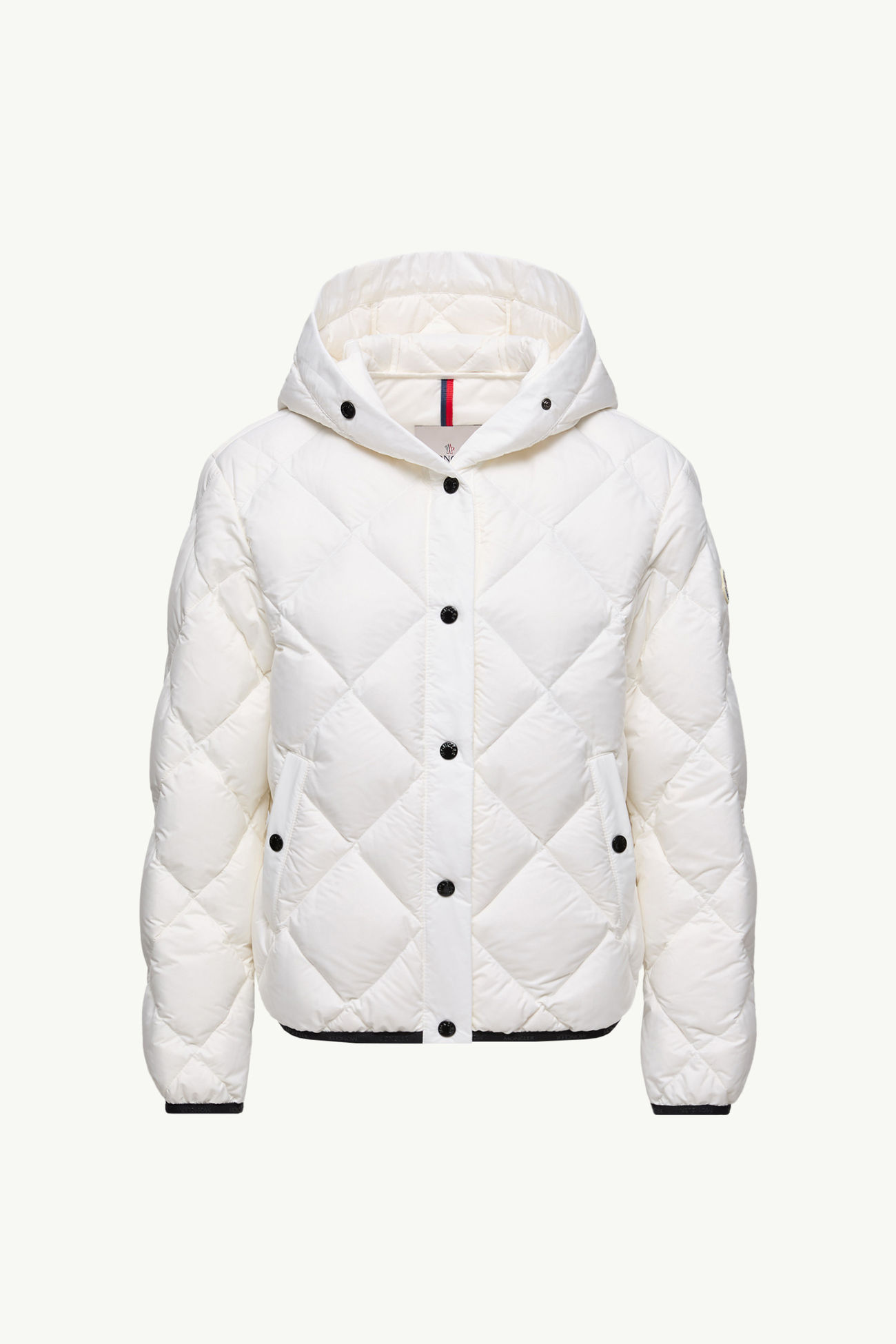 Arvouin連帽菱形絎縫短身羽絨外套 白色 Moncler 2