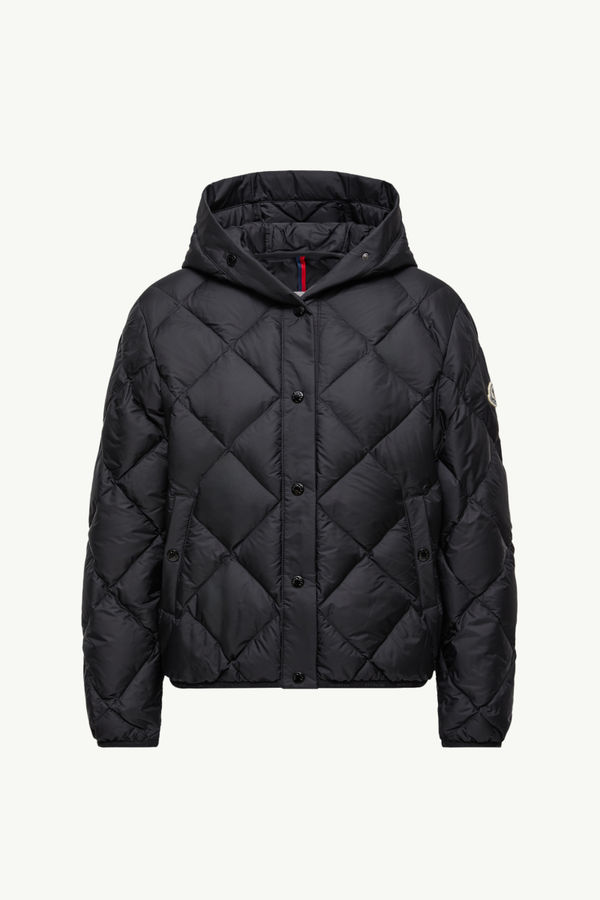 Arvouin Hooded Diamond-Quilted Short Down Jacket Black Moncler 2