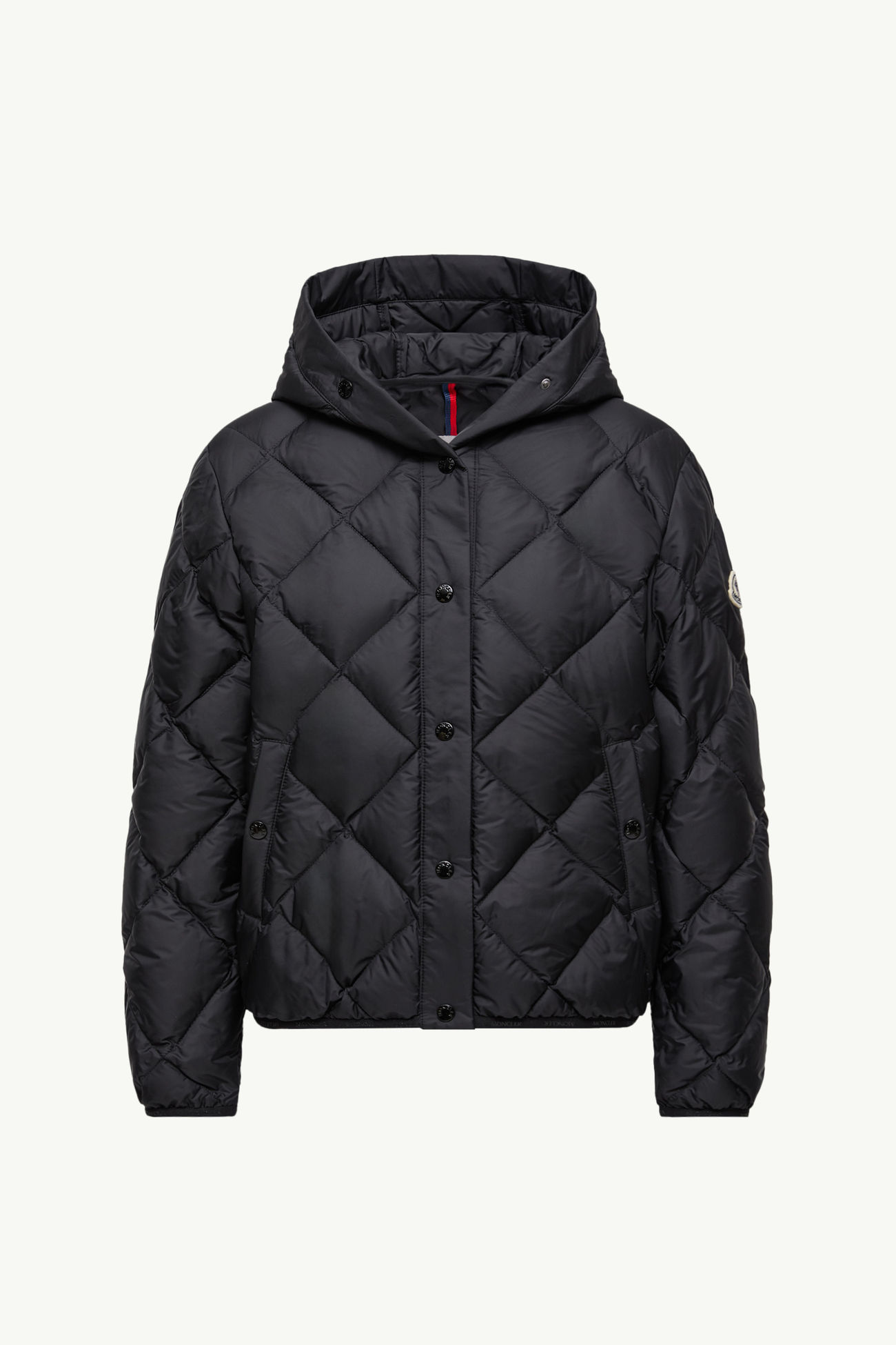 Arvouin連帽菱形絎縫短身羽絨外套 黑色 Moncler 2