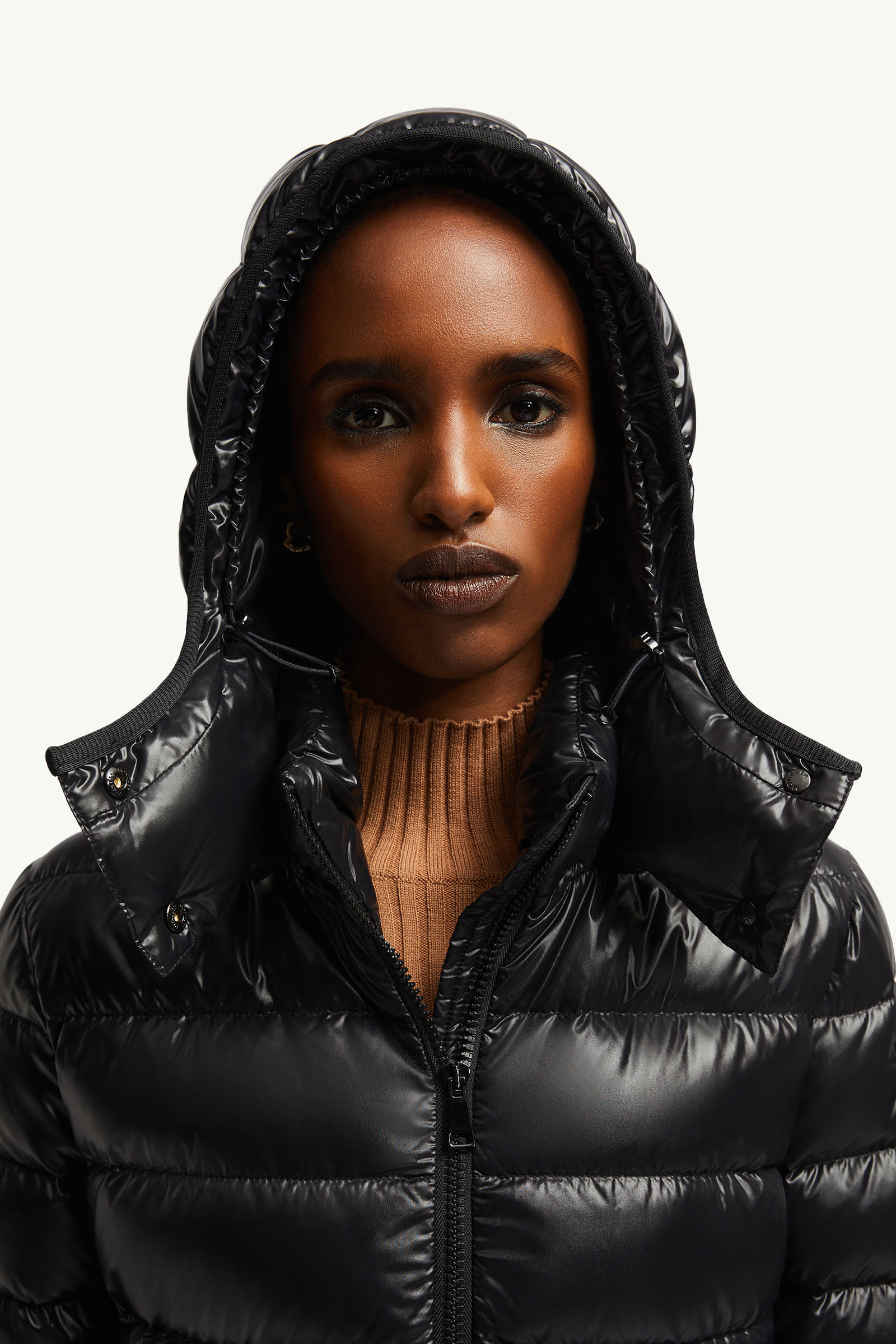 Bady Hooded Short Down Jacket Women Black Moncler 6