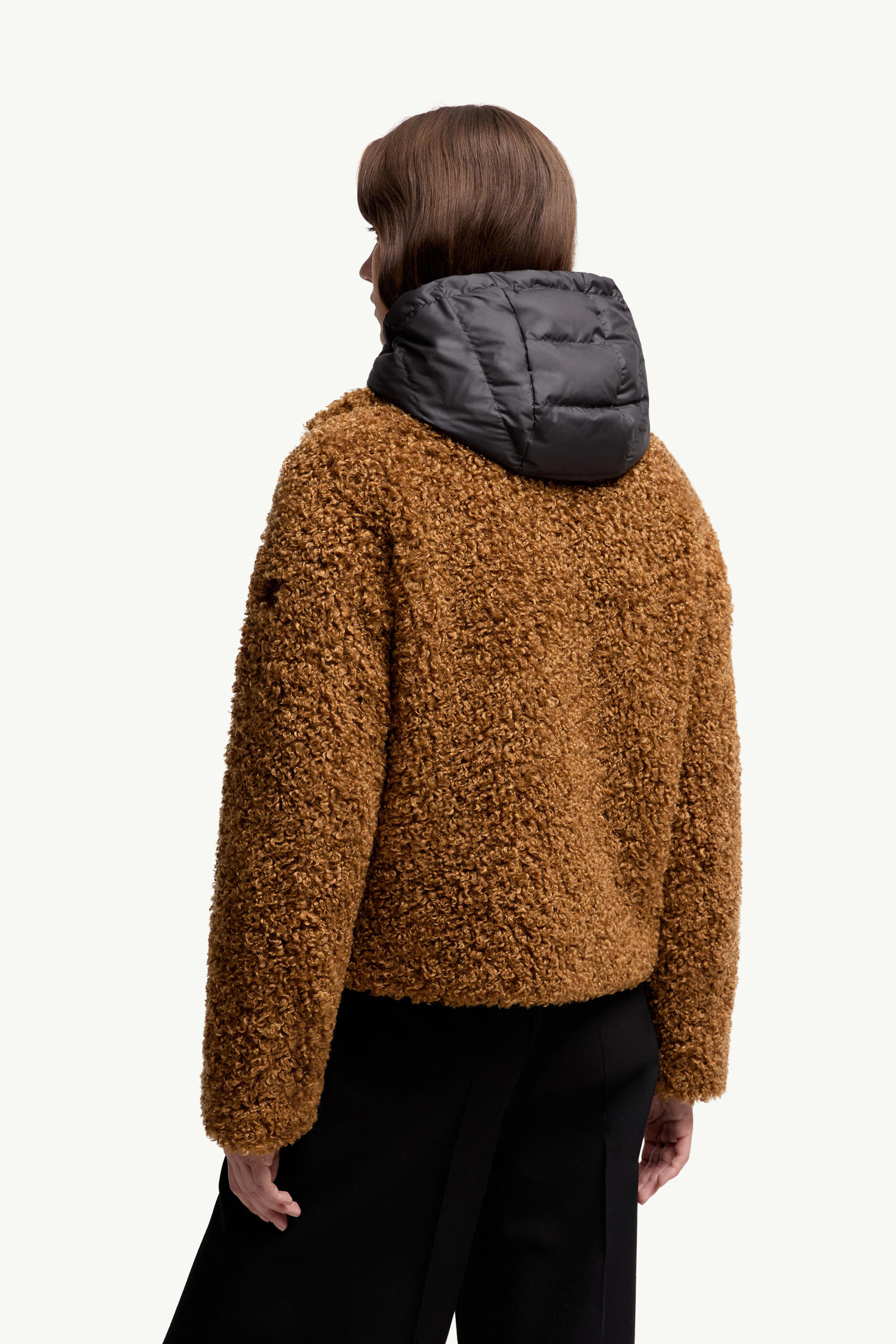 Barbot Hooded Short Padded Jacket Women Brown Moncler 4