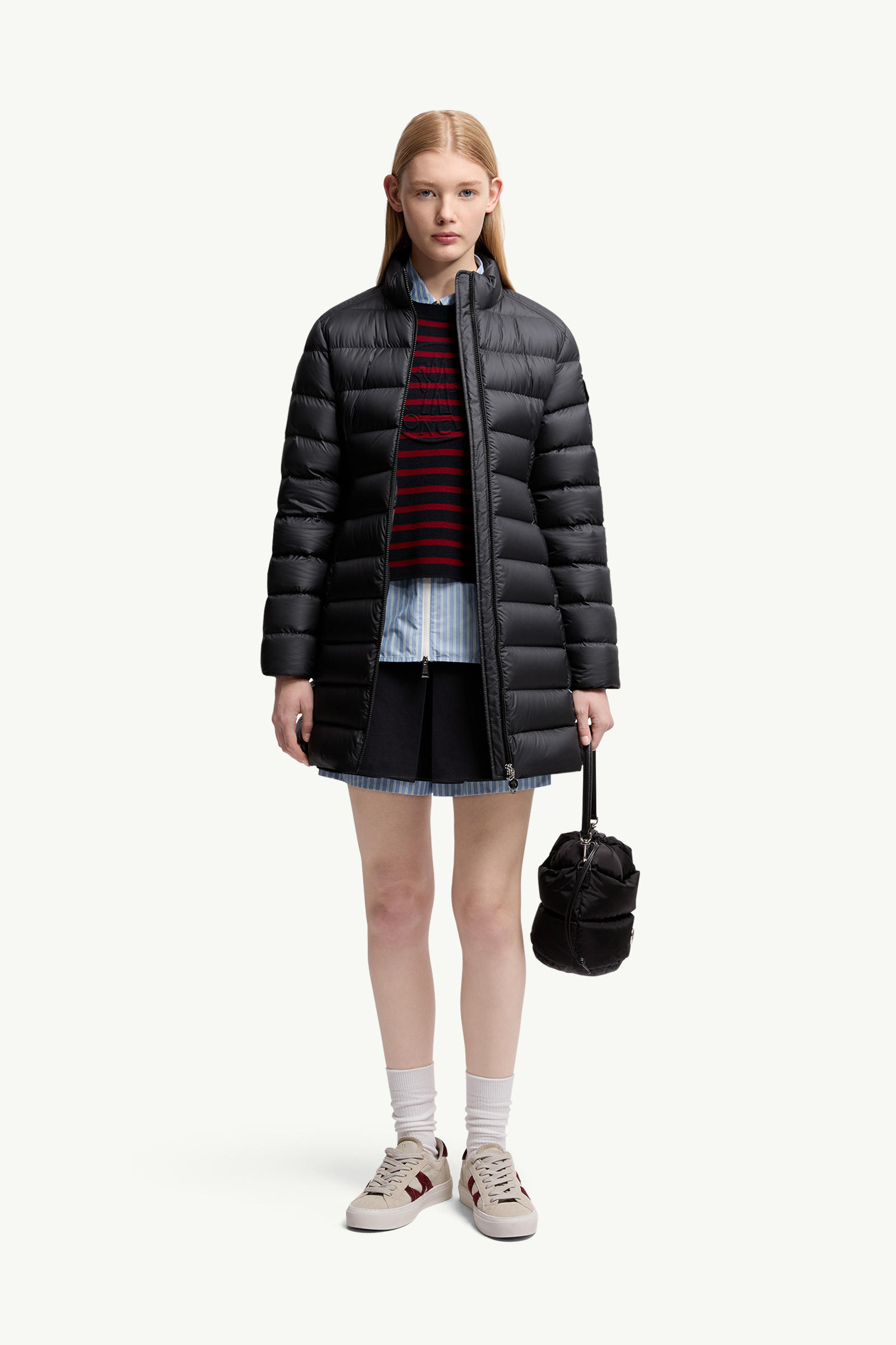 Igesse Mid-Length Down Jacket Women Black Moncler 0