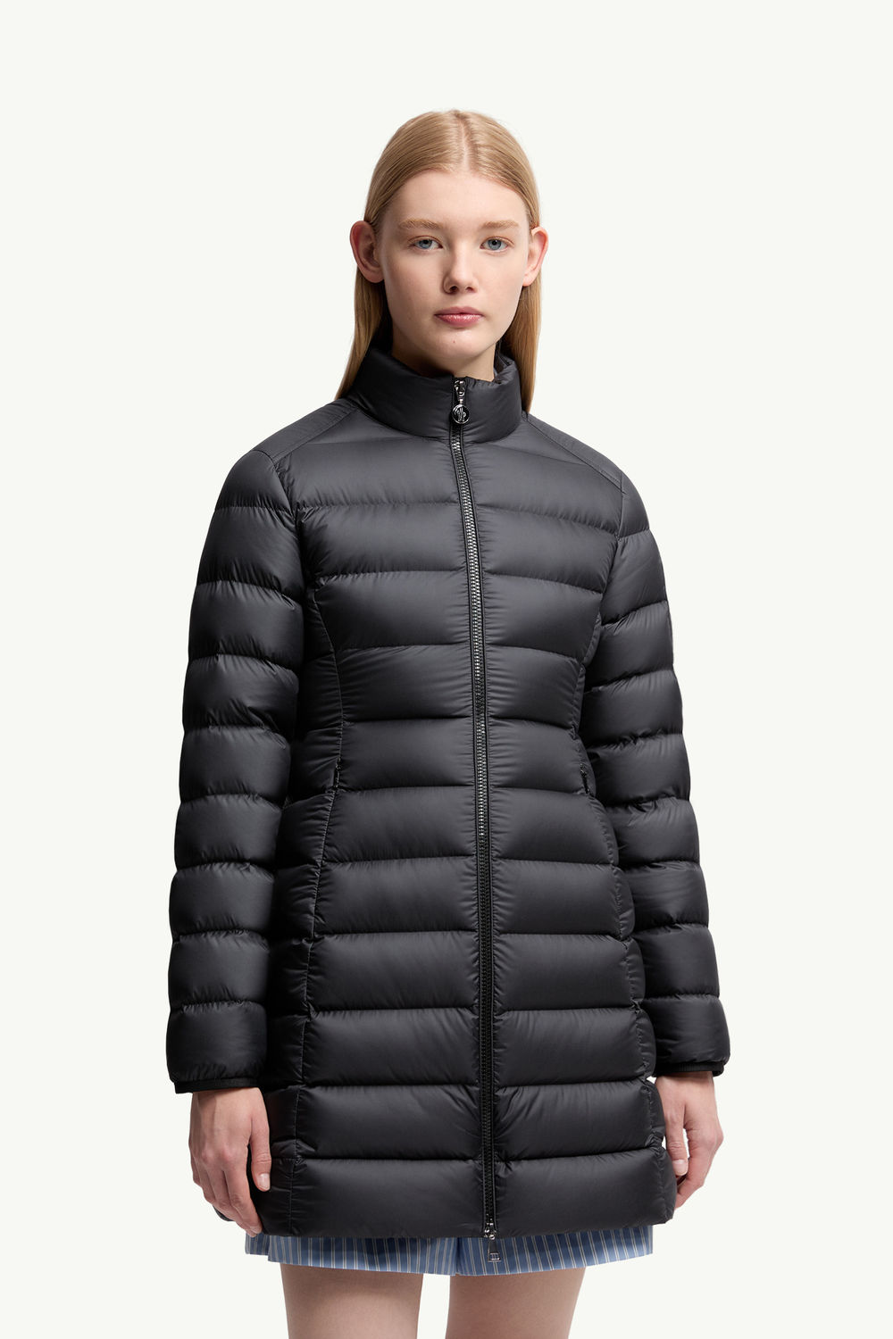 Igesse Mid-Length Down Jacket Women Black Moncler 3