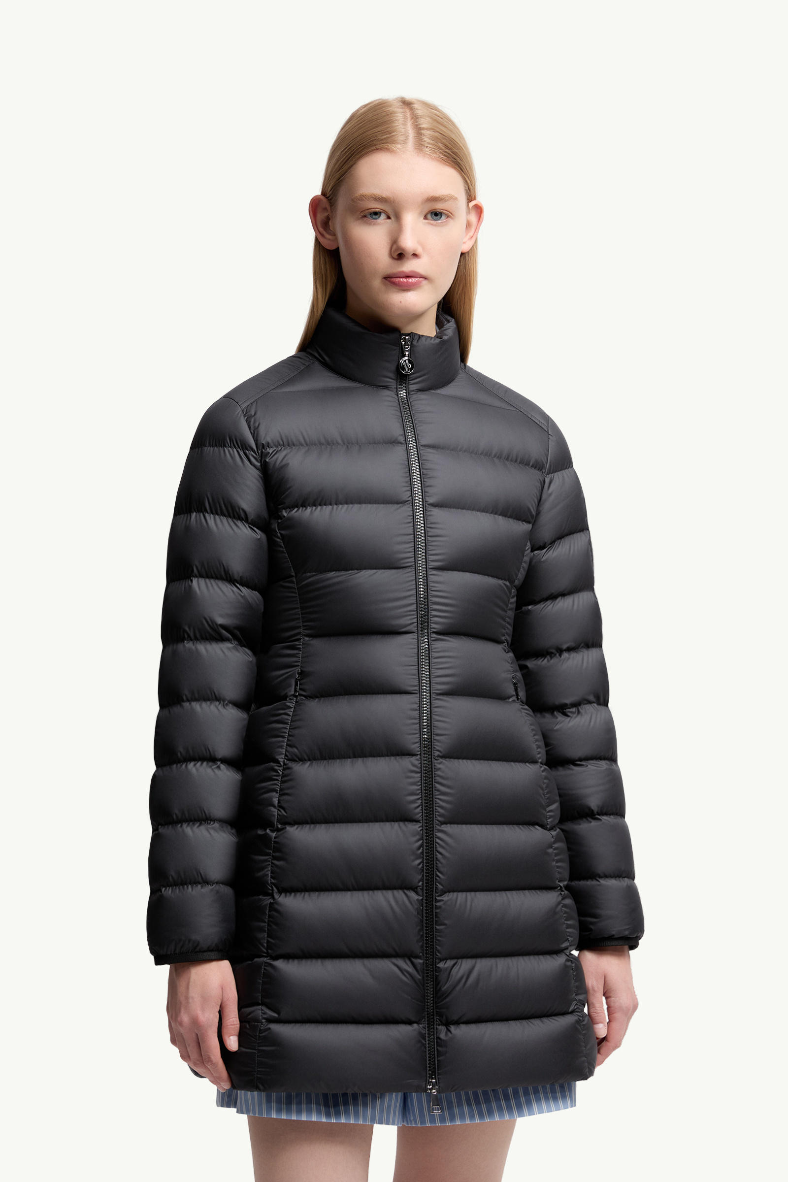 Igesse Mid-Length Down Jacket Women Black Moncler 3