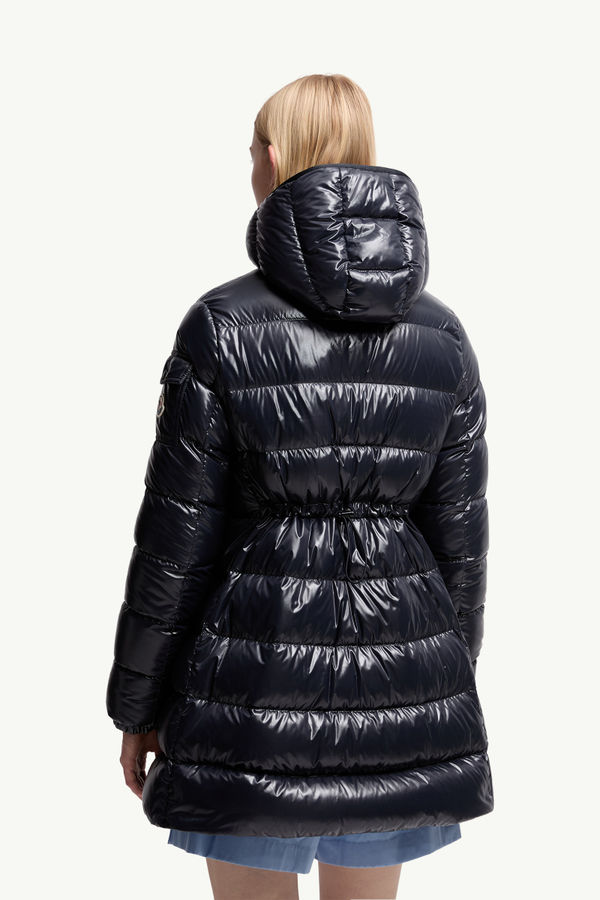 Courcelles Hooded Mid-Length Down Jacket Women Navy Blue Moncler 4
