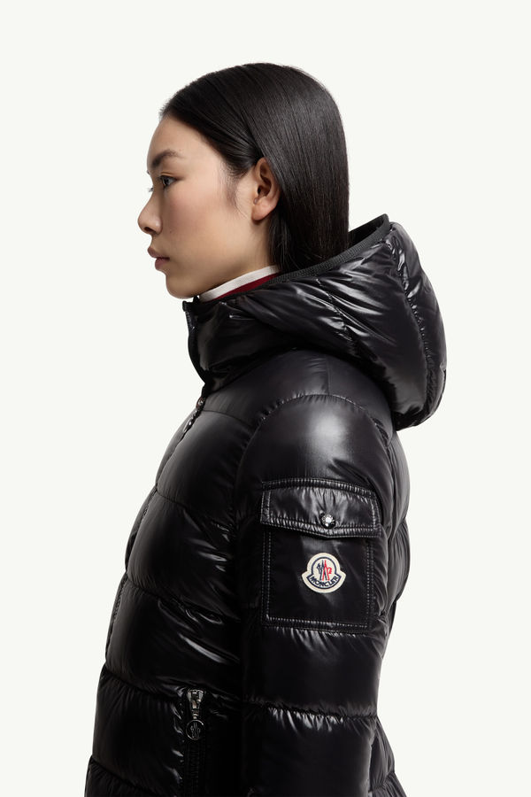 Courcelles Hooded Mid-Length Down Jacket Women Black Moncler 1