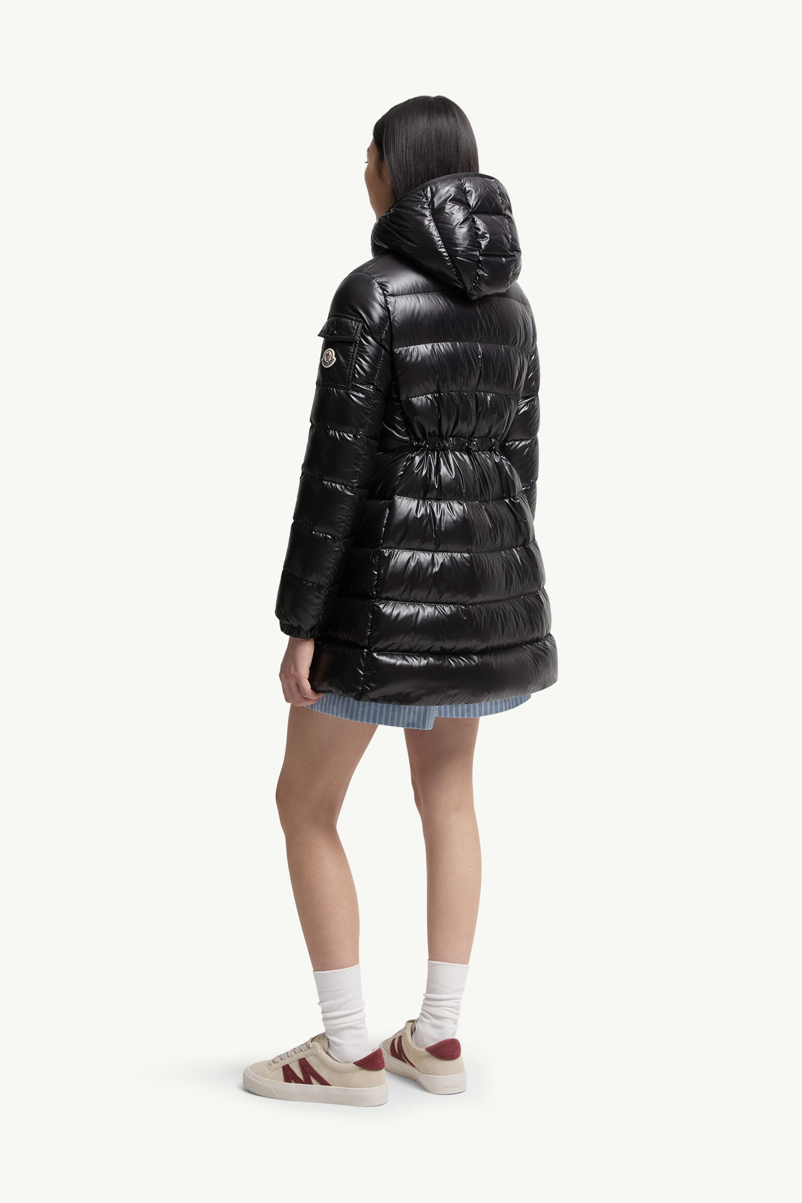 Courcelles Hooded Mid-Length Down Jacket Women Black Moncler 4