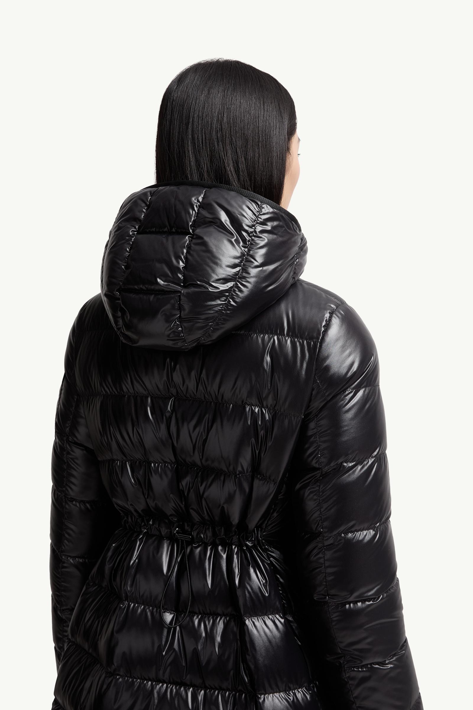 Black Courcelles Hooded Mid-Length Down Jacket - Long