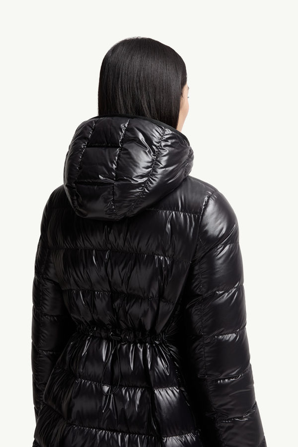 Courcelles Hooded Mid-Length Down Jacket Women Black Moncler 5
