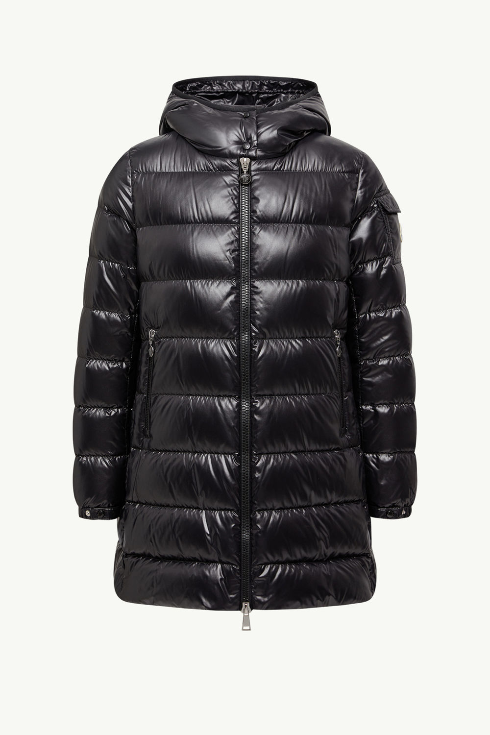 Courcelles Hooded Mid-Length Down Jacket Women Black Moncler 2