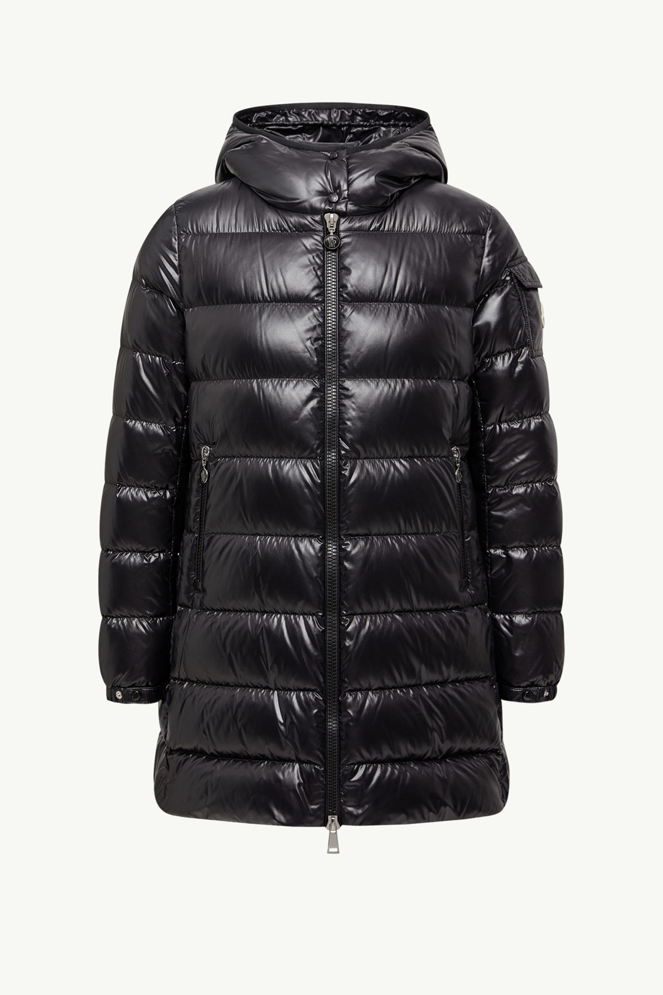 Doudoune mi-longue Ă  capuche Courcelles Femmes Noir Moncler 2