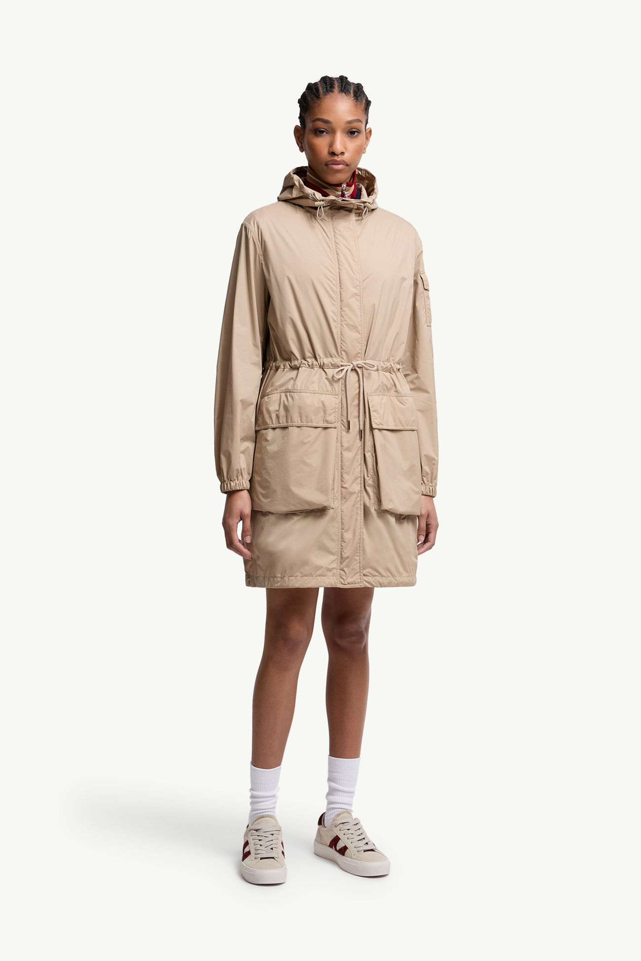 Nouilles Hooded Down Parka Jacket Women Beige Moncler 3