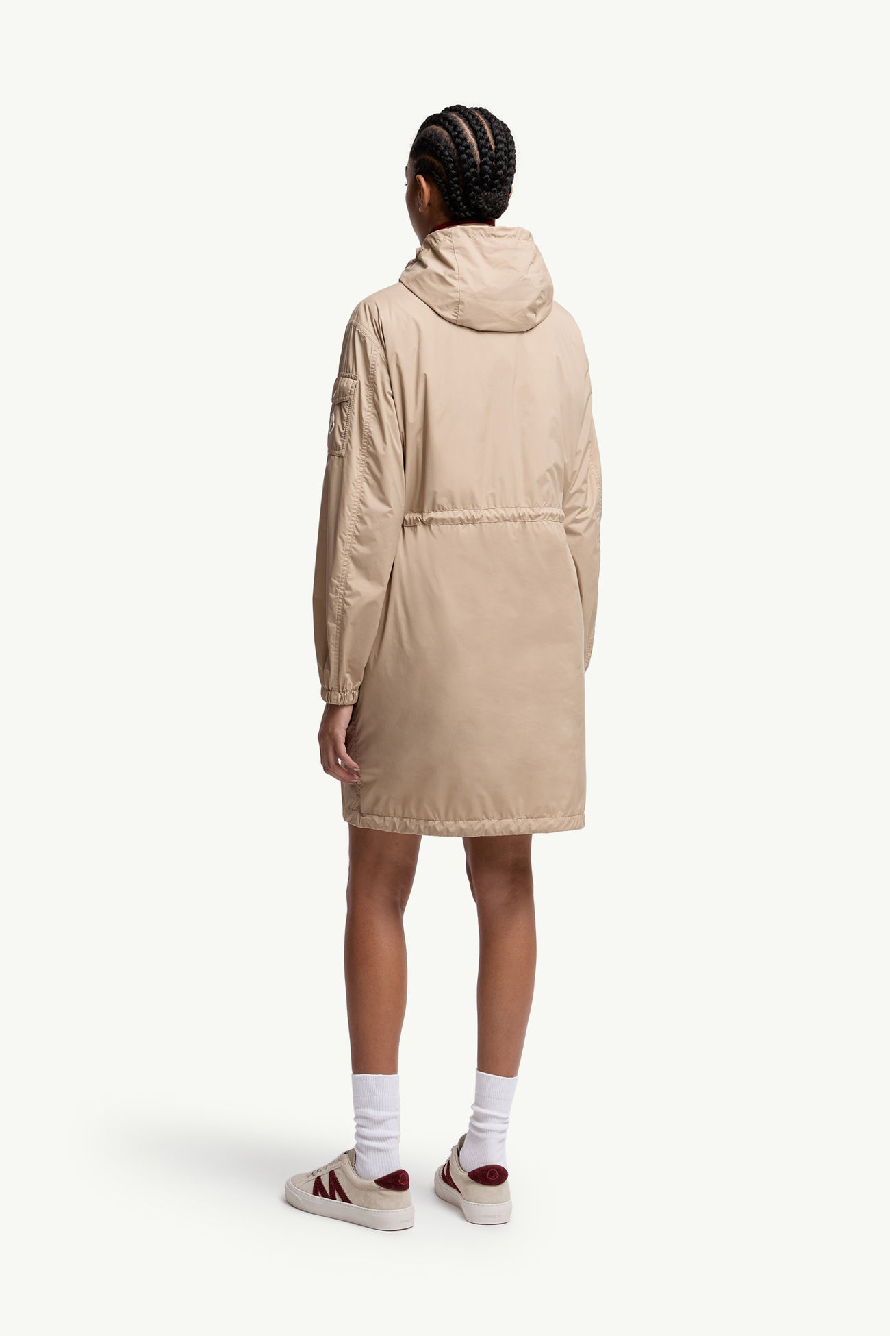 Nouilles Hooded Down Parka Jacket Women Beige Moncler 4