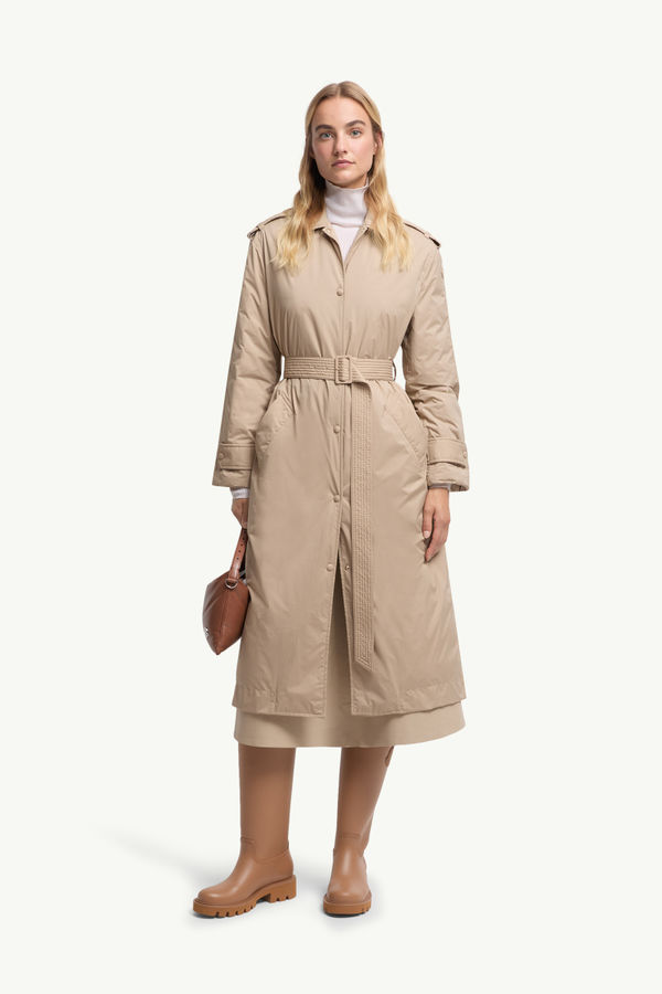 Yevre Down Trench Women Beige Moncler 0