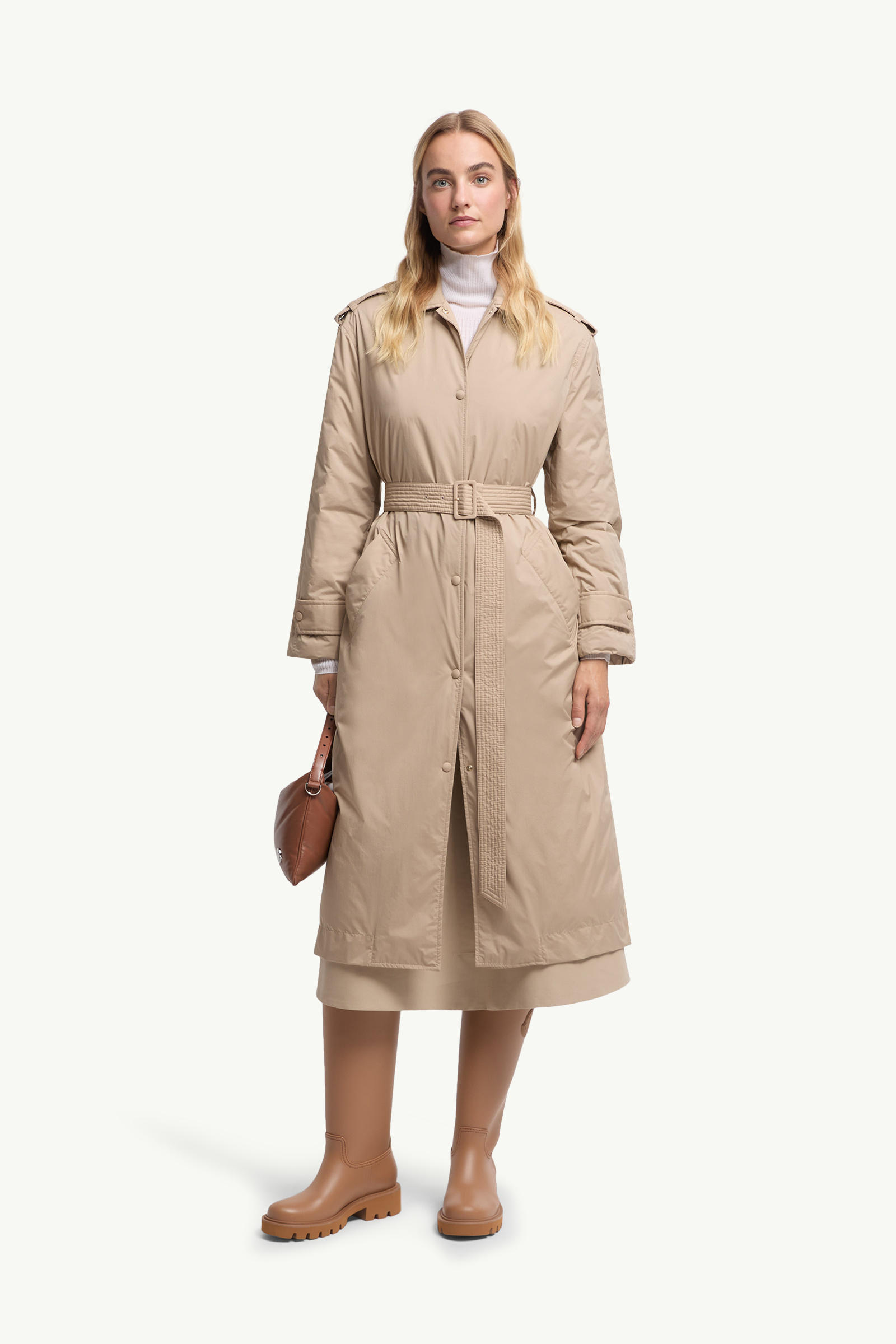 Yevre Down Trench Women Beige Moncler 0