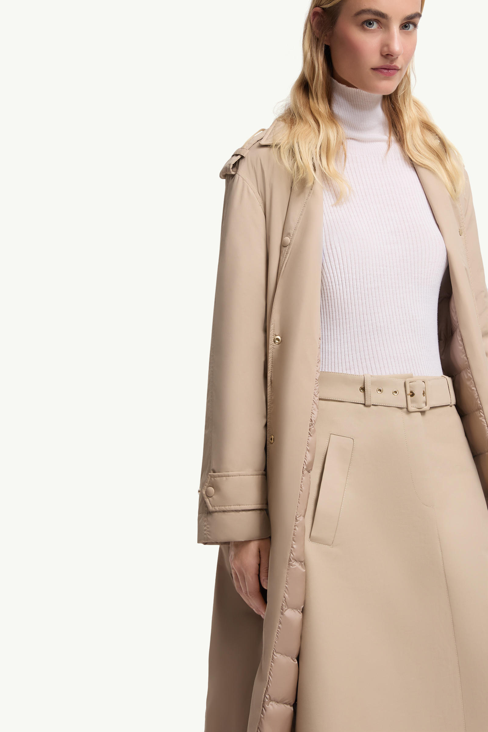 Yevre Down Trench Women Beige Moncler 5
