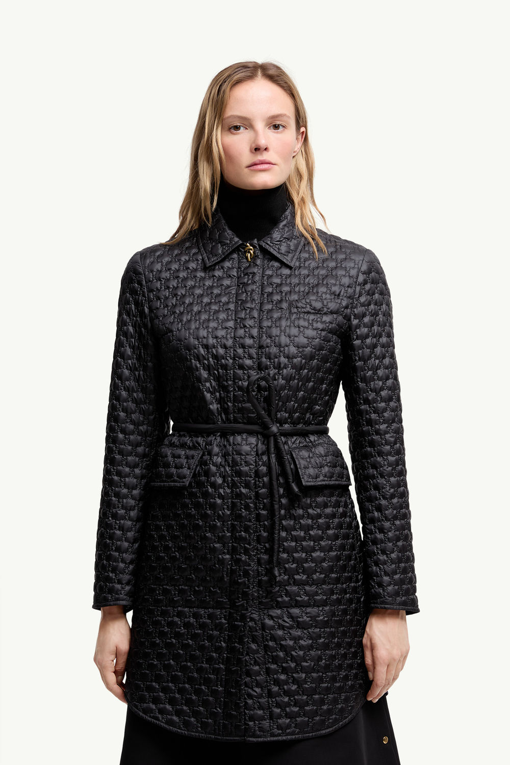 Doudoune longue à matelassage géométrique Raissac Noir Moncler 3