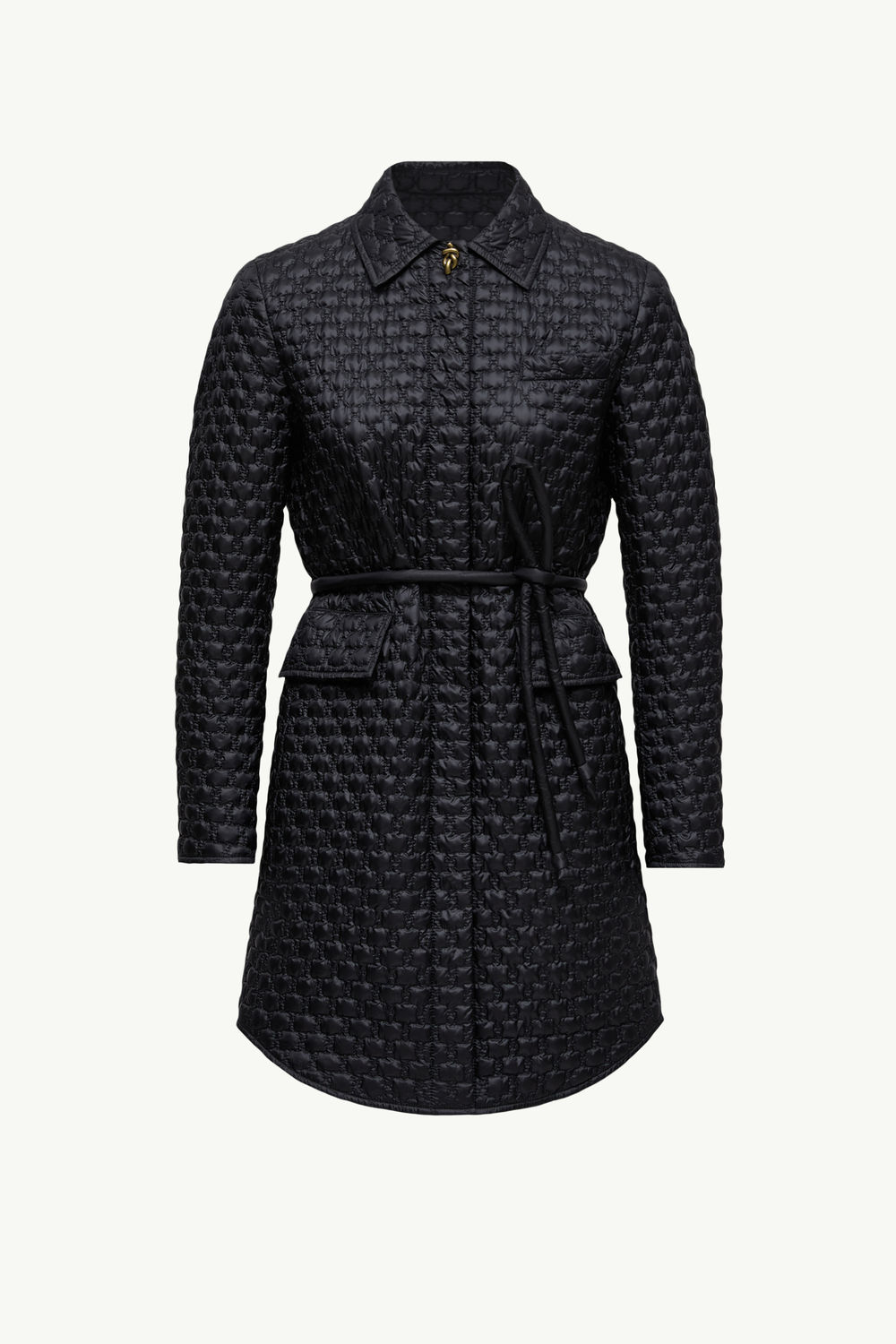 Doudoune longue à matelassage géométrique Raissac Noir Moncler 2