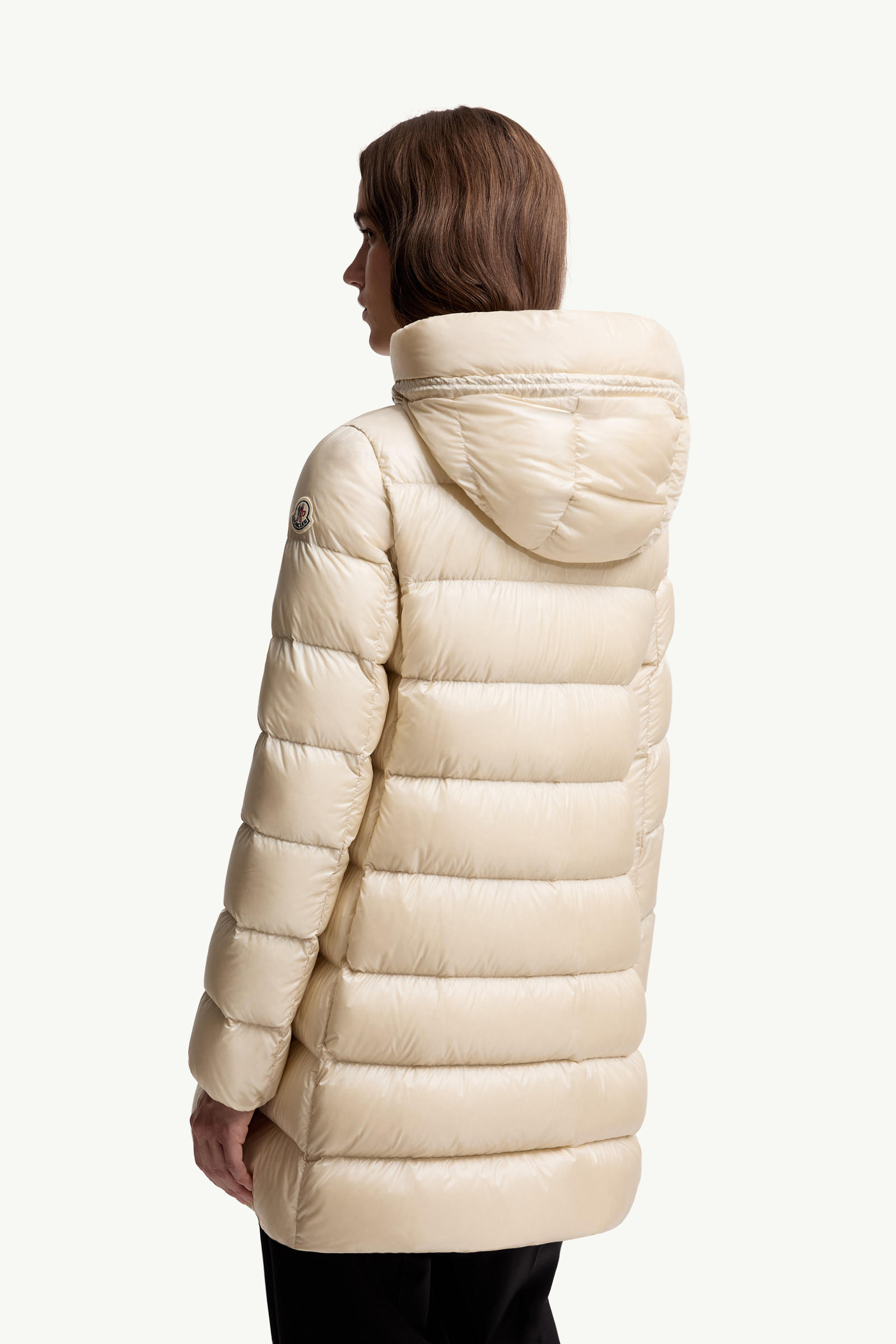 Suyenne Hooded Mid-Length Down Jacket Women Light Beige Moncler 4