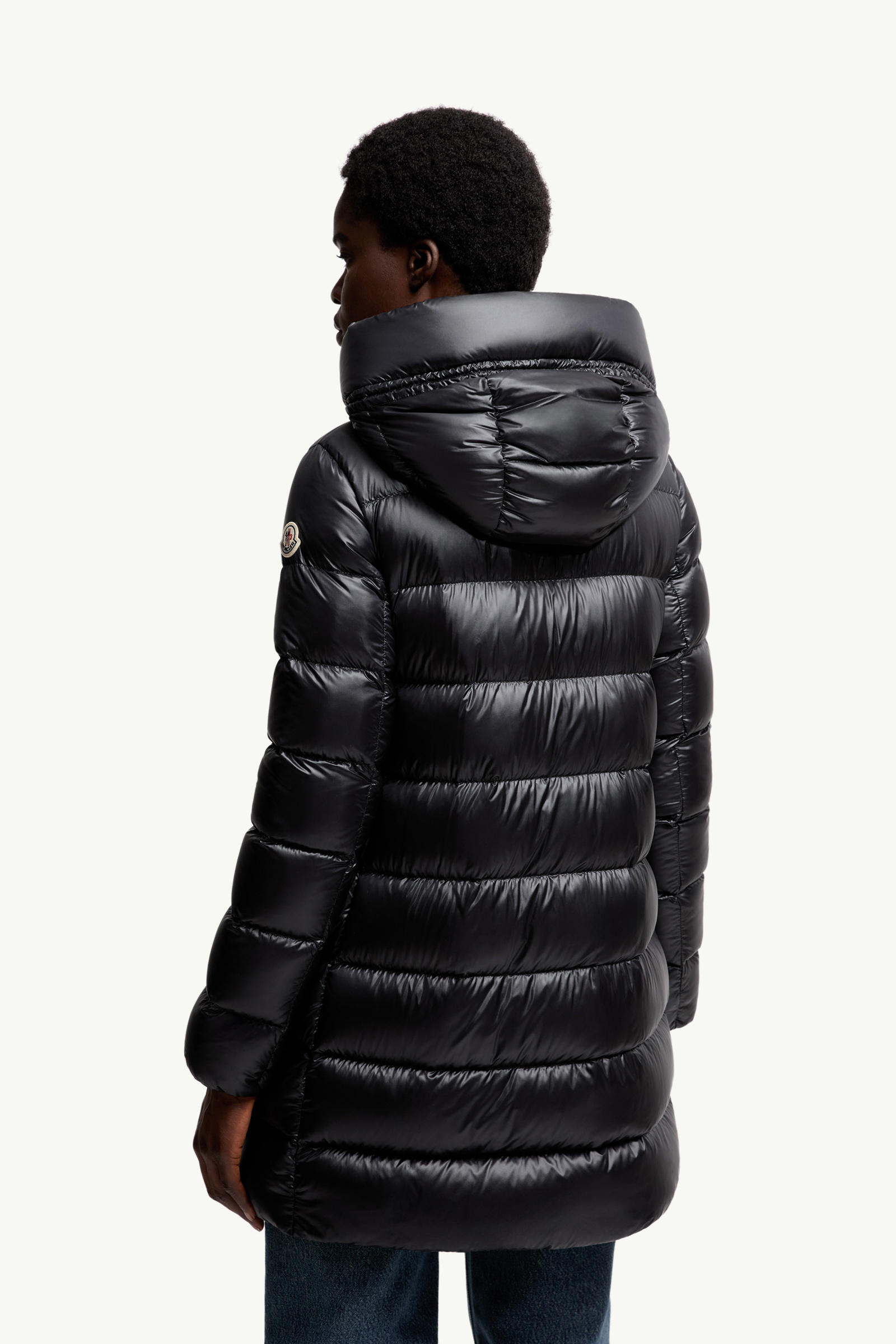 Suyenne Hooded Mid-Length Down Jacket Women Black Moncler 4