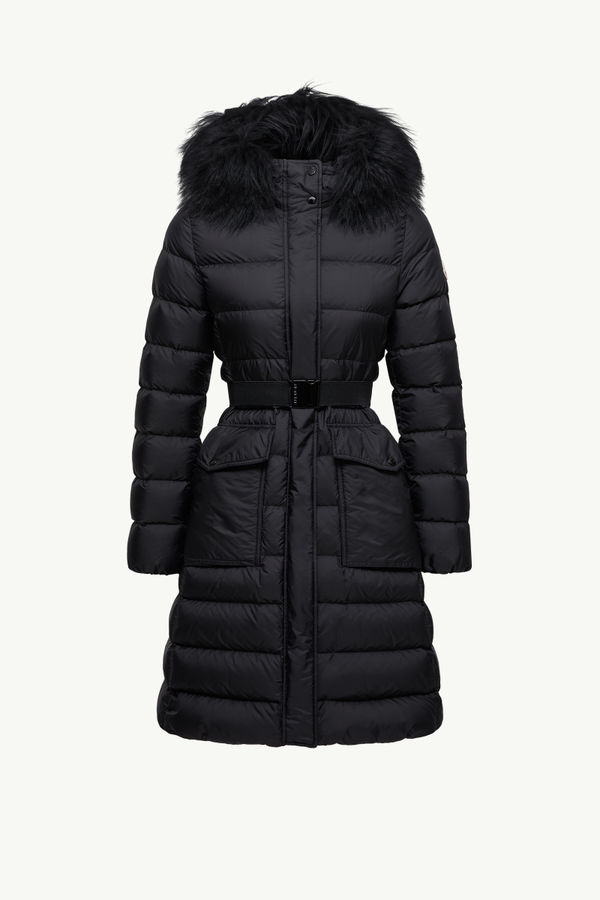 Doudoune longue à capuche bordée de shearling Khloesse Femmes Noir Moncler 2
