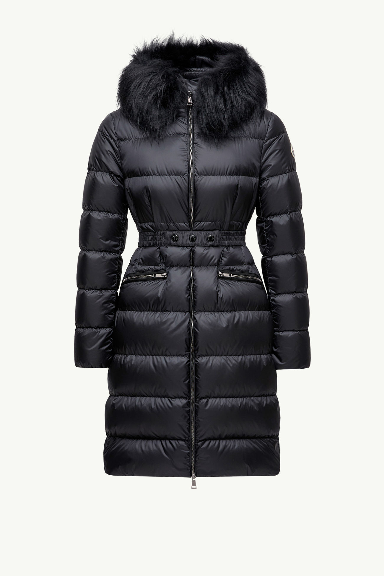 Boedic連帽羔羊毛飾邊長身羽絨外套 女士 黑色 Moncler 2